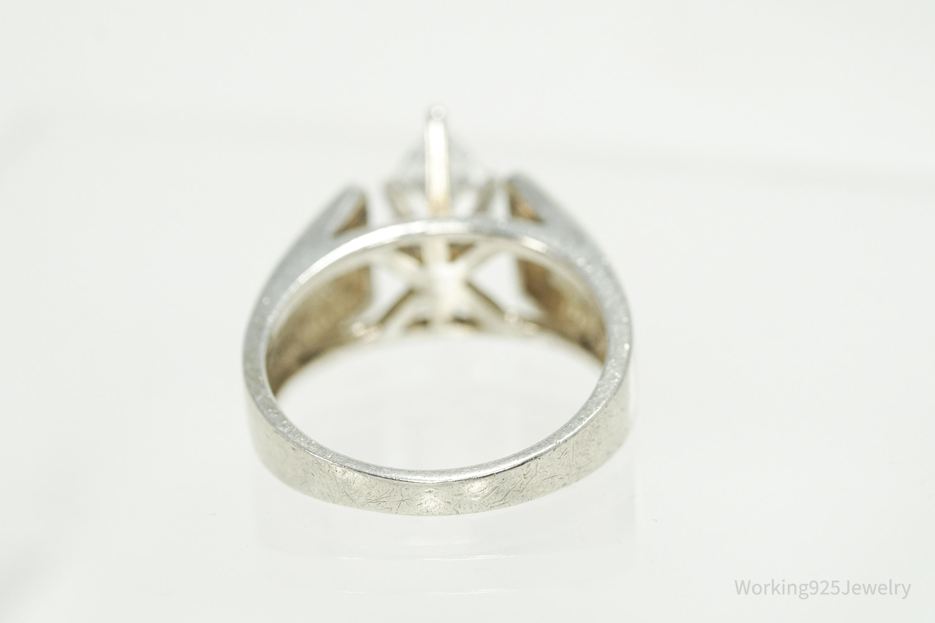 Vintage Diamonique Cubic Zirconia Sterling Silver Ring - Size 8.75