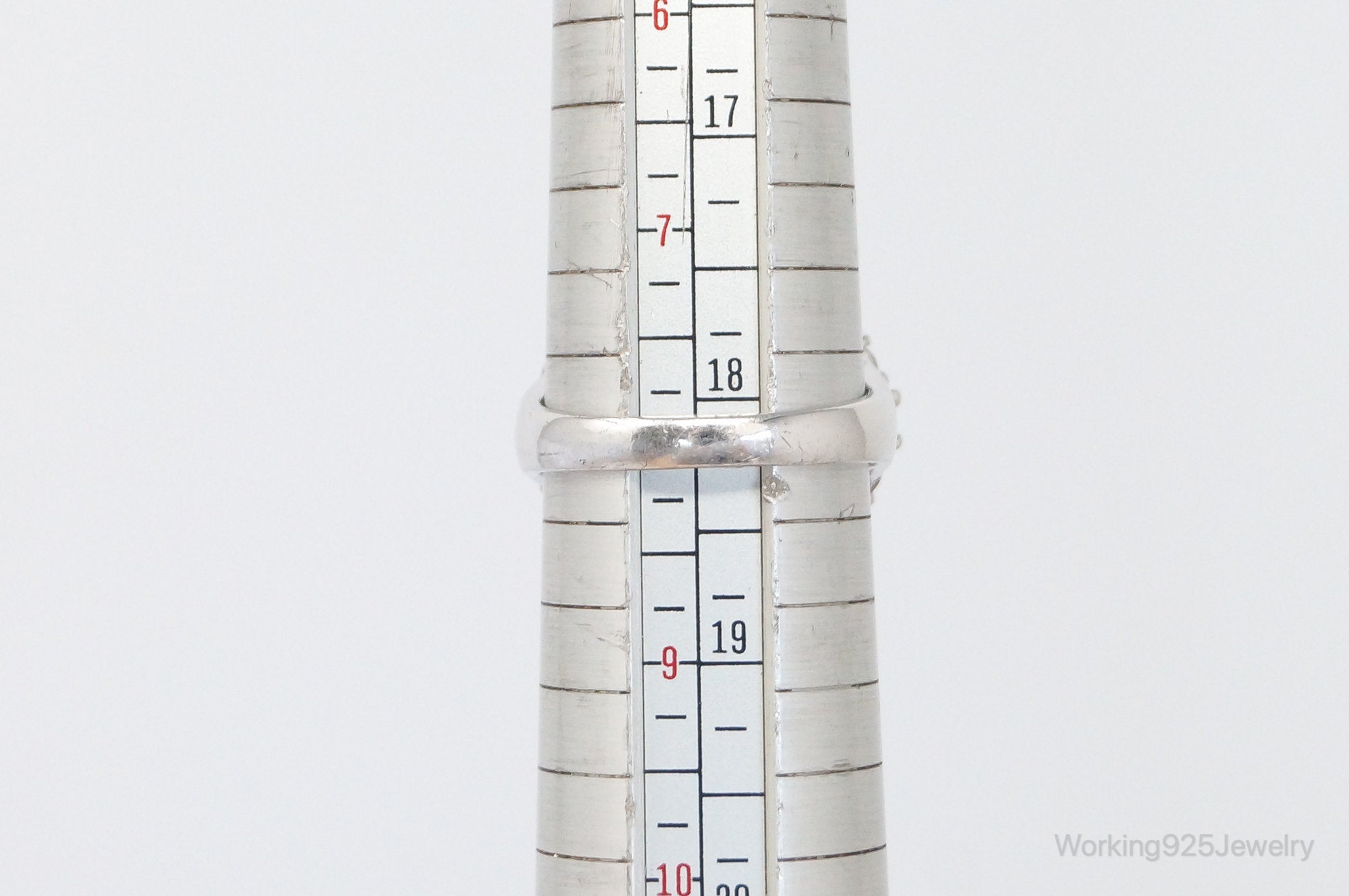 Vintage Designer PAJ Cubic Zirconia Sterling Silver Statement Ring - Size 8