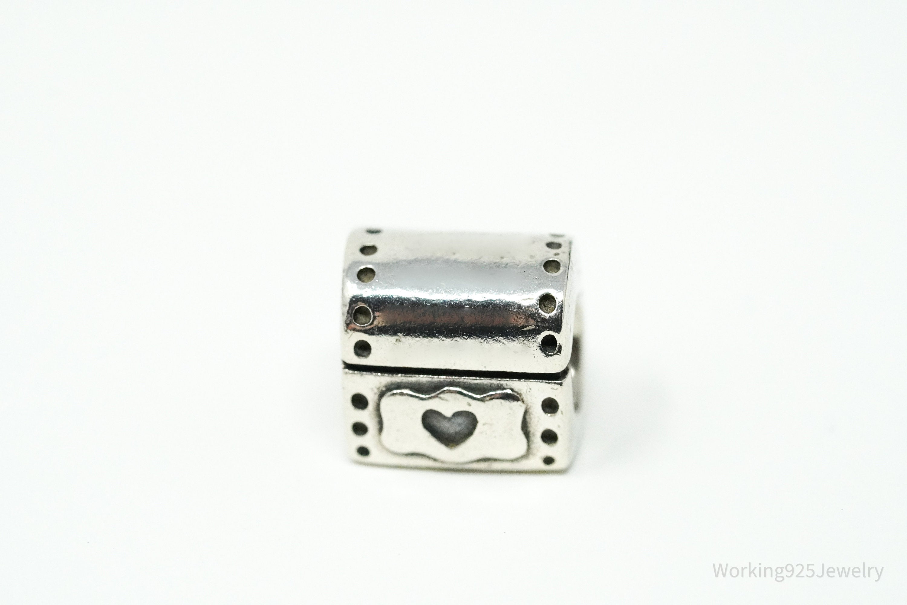 Retired Authentic Designer Pandora Treasure Hope Chest Sterling Silver Charm