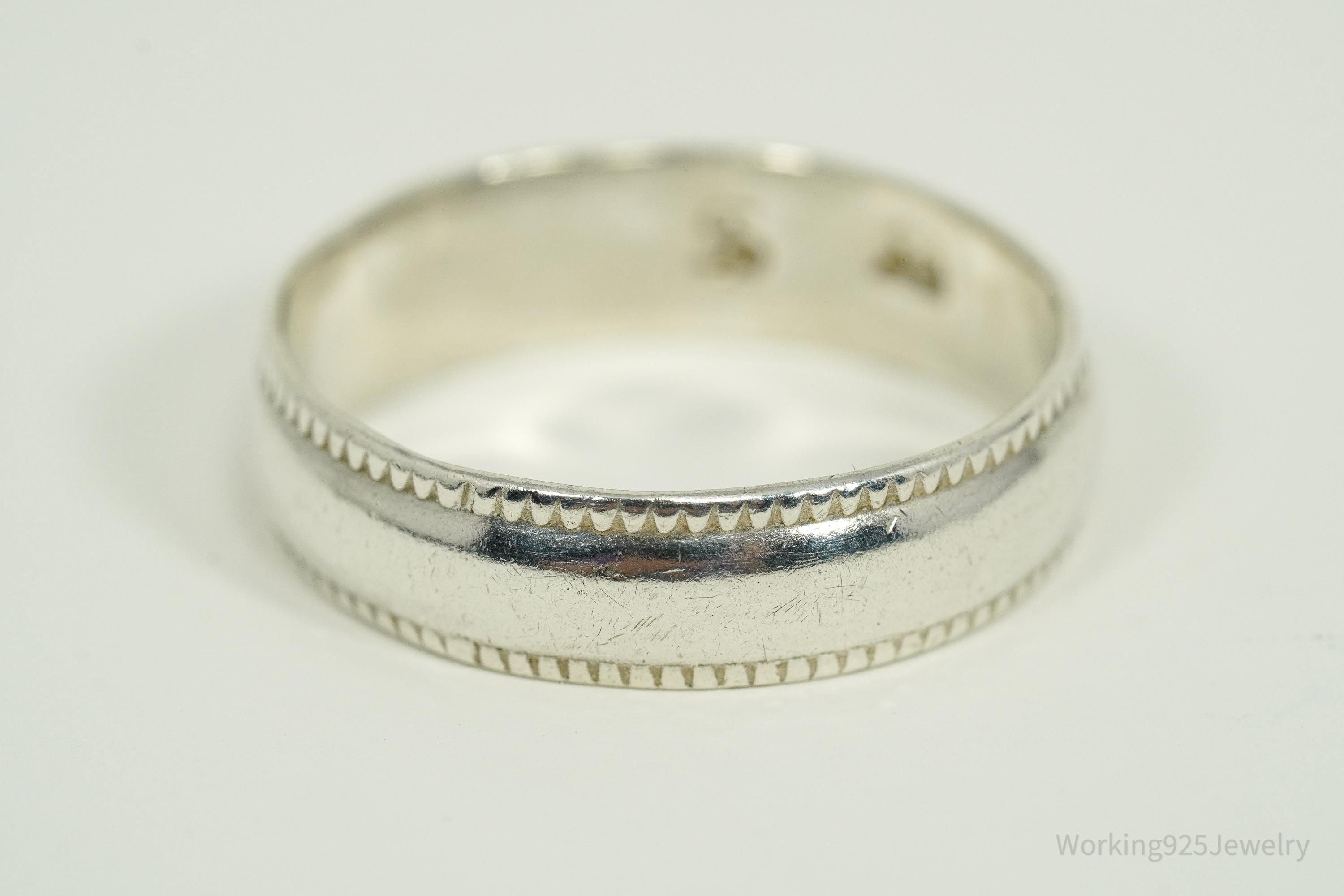 Vintage Western Style Sterling Silver Stacker Ring - Size 8