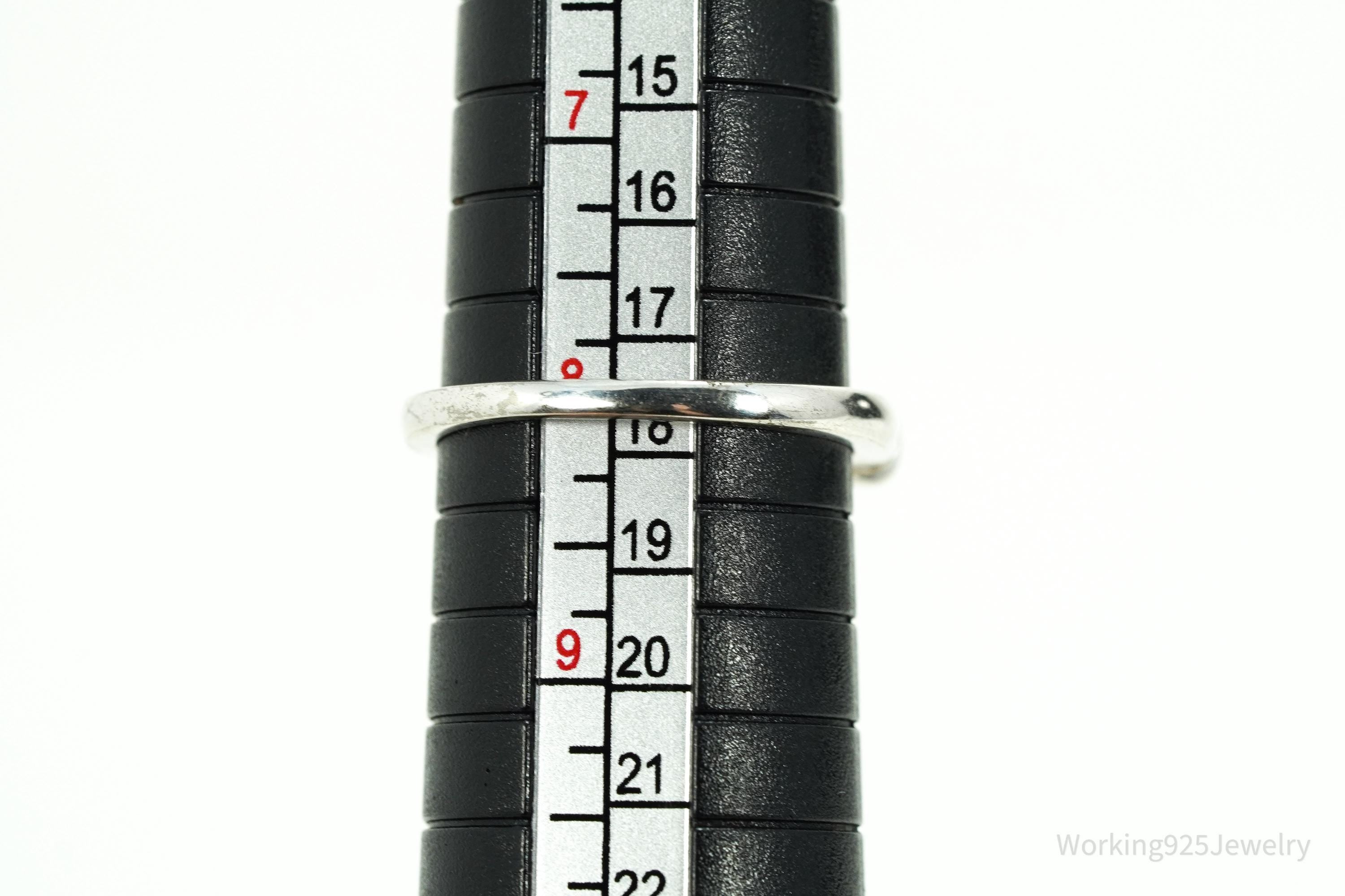 Vintage Blue Topaz Sterling Silver Ring - Size 8