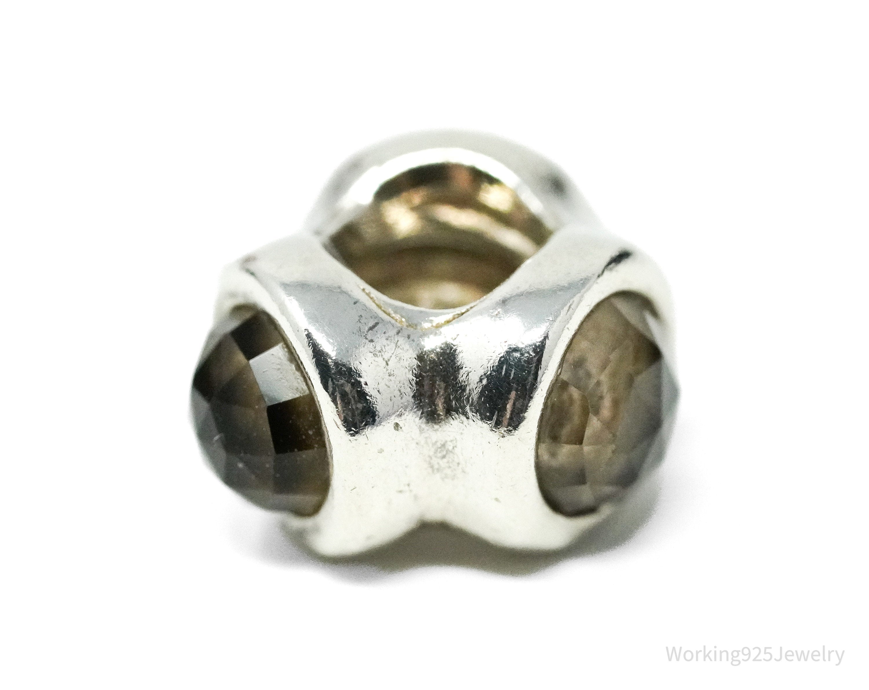 Retired Authentic Designer Pandora Smoky Quartz Sterling Silver Charm
