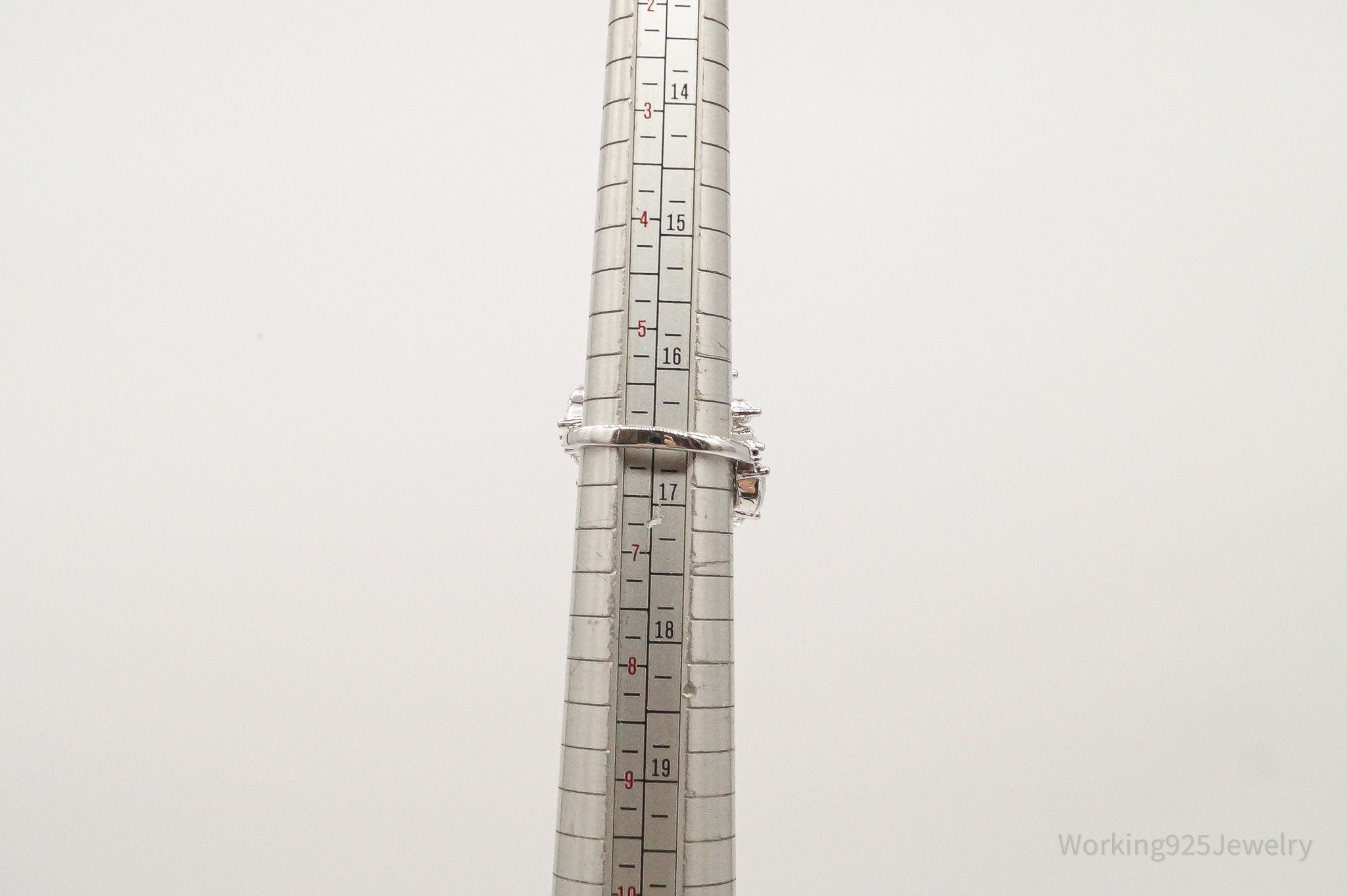 Lab Sapphire Cubic Zirconia Sterling Silver Ring - Size 6