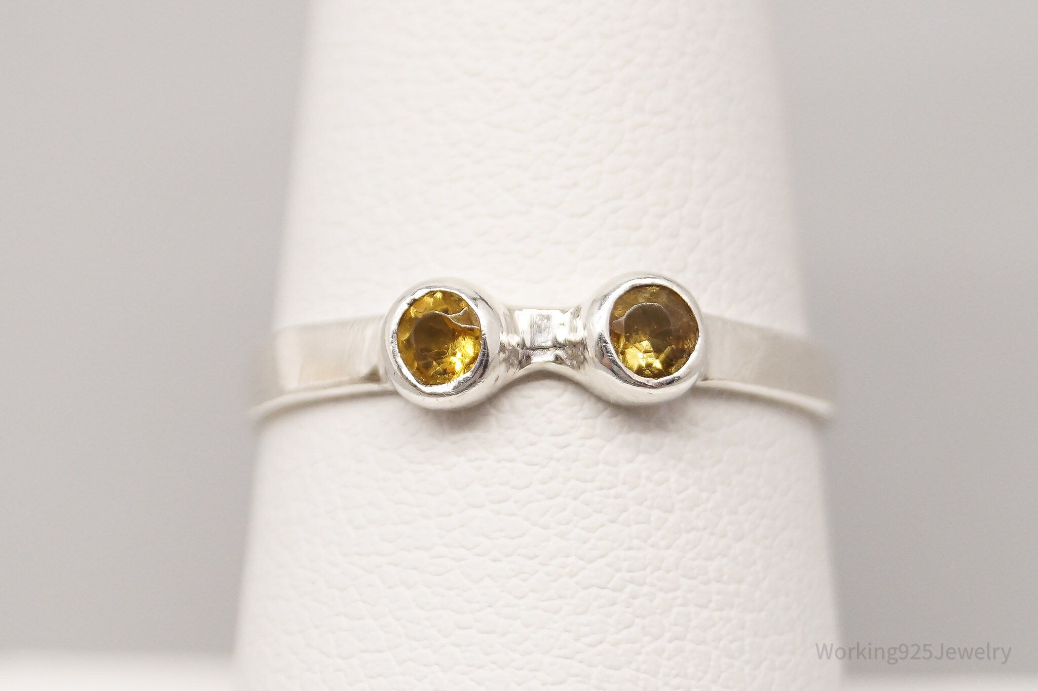 Vintage Citrine Sterling Silver Ring - Size 8