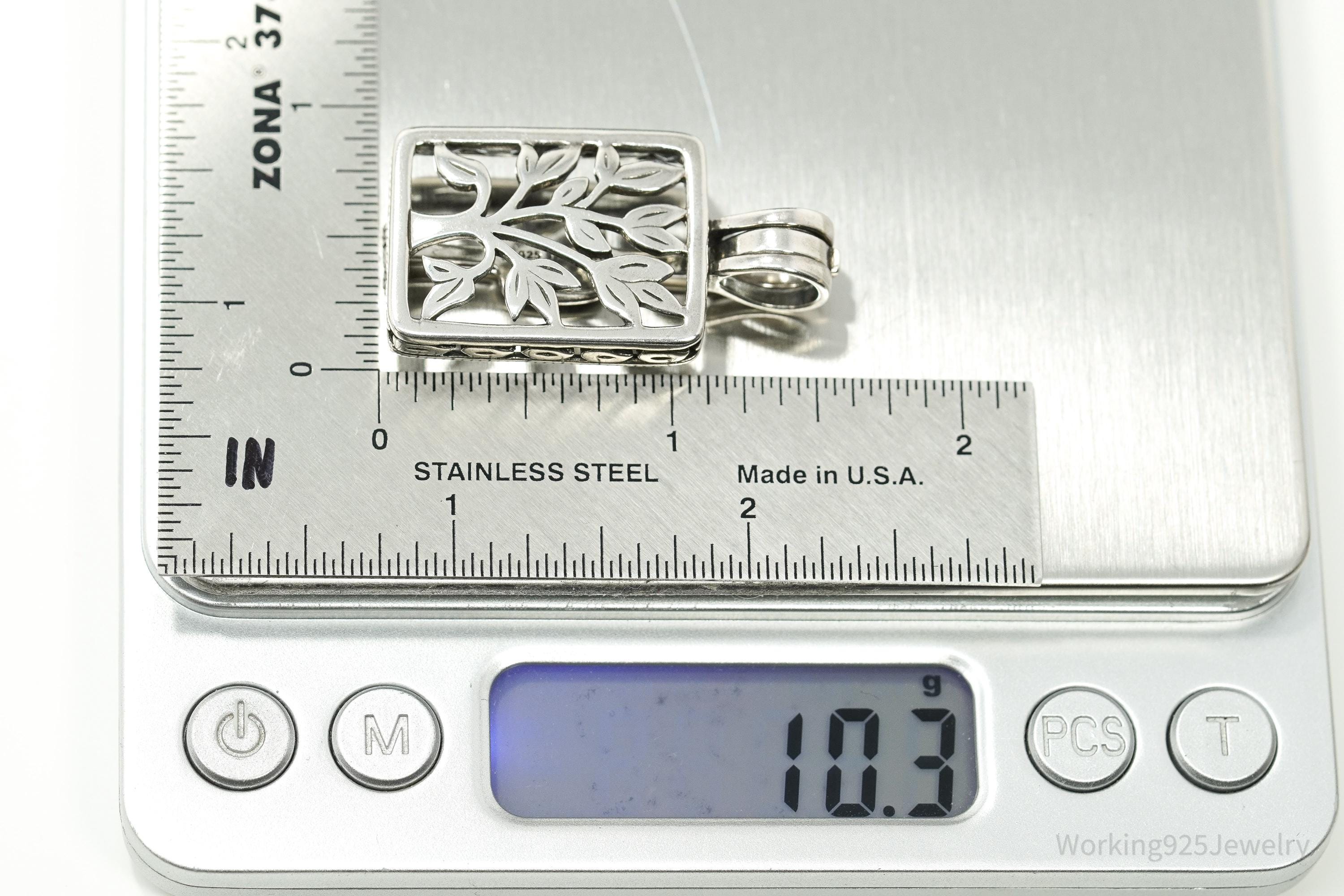 Silpada Live Laugh Love Interchangeable Sterling Silver Necklace Pendant