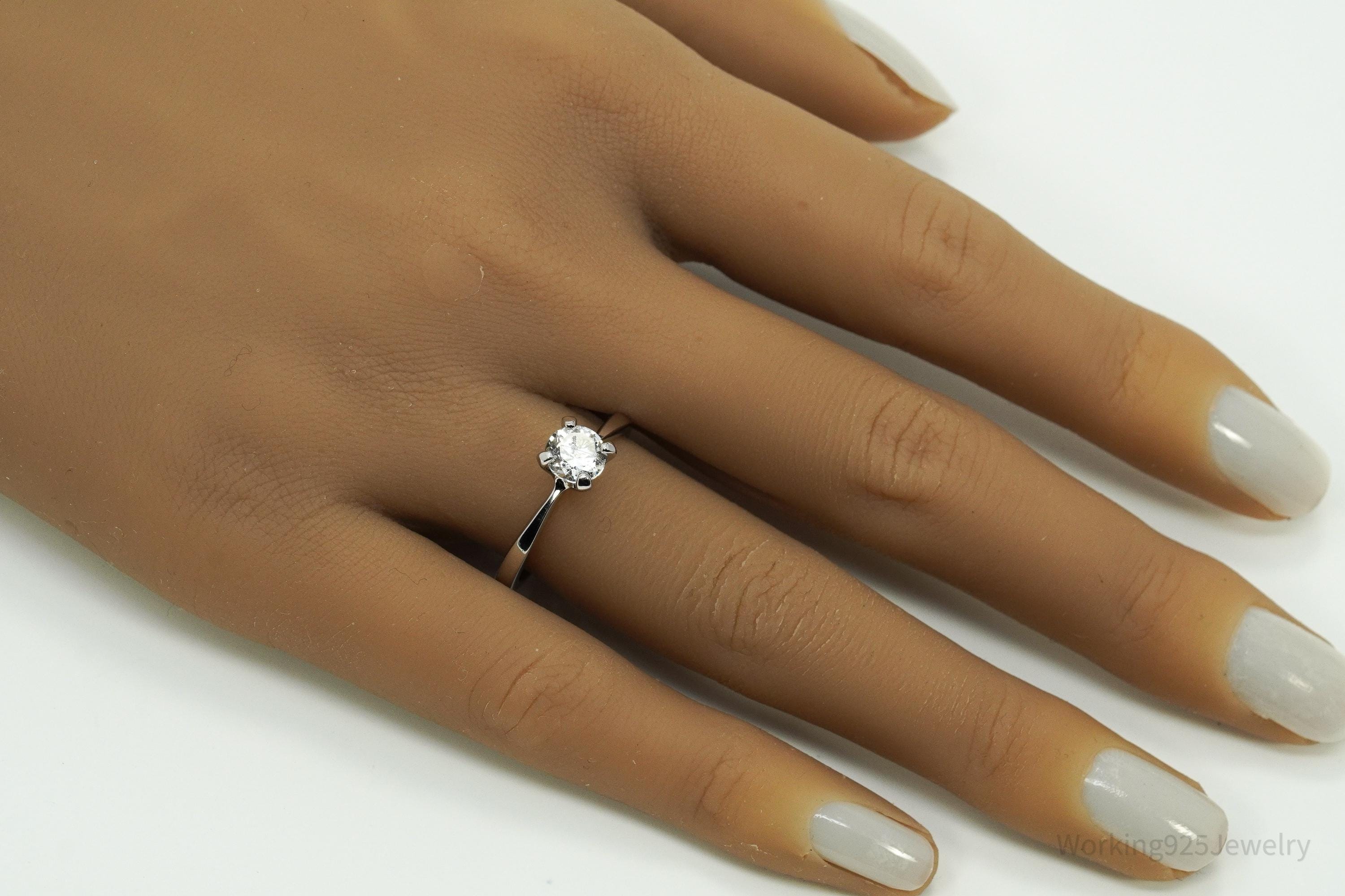 Vintage Designer Avon Cubic Zirconia Sterling Silver Ring Size 7.75