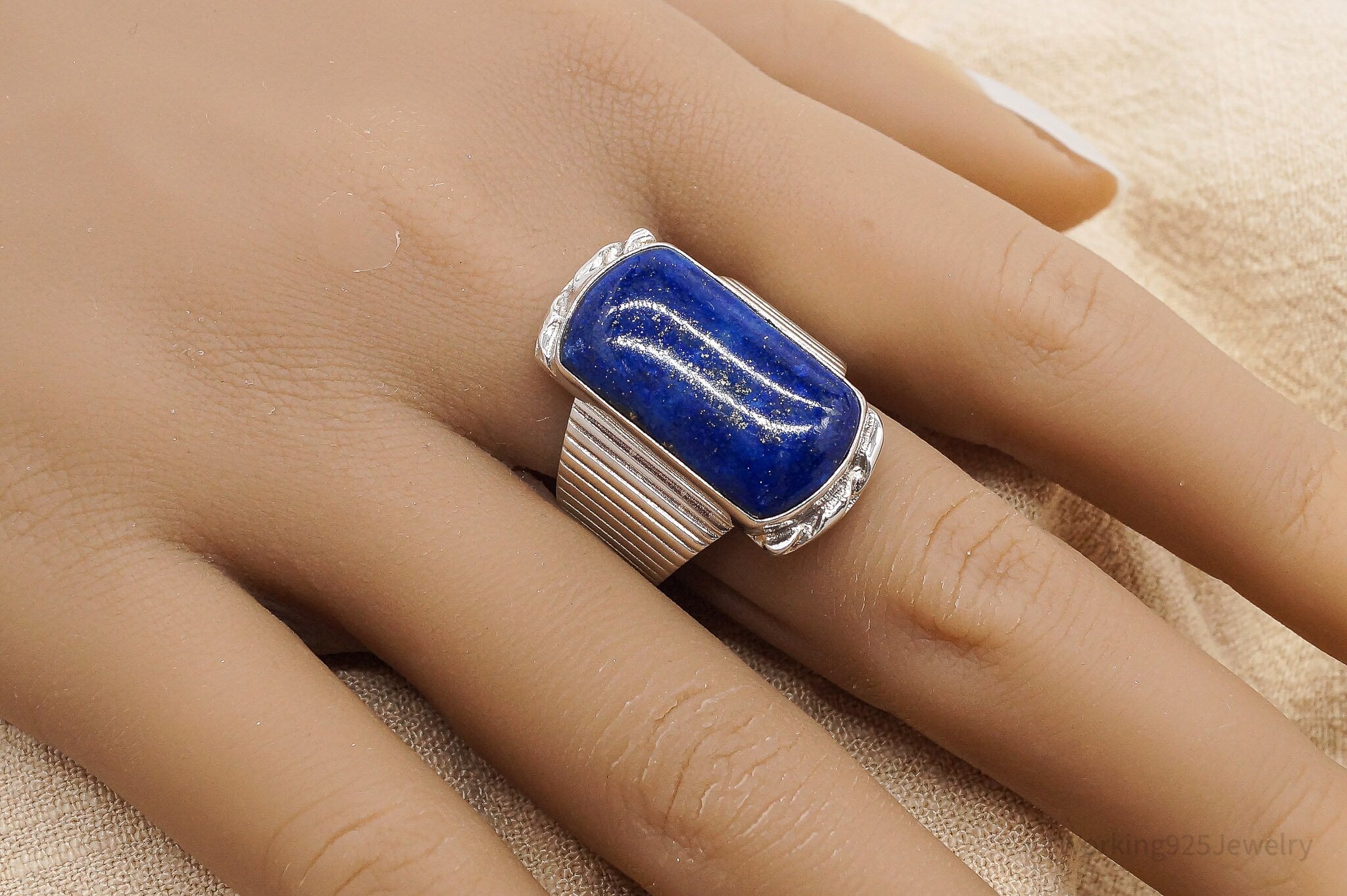 Vintage Desert Rose Trading Lapis Lazuli Sterling Silver Ring - Size 11