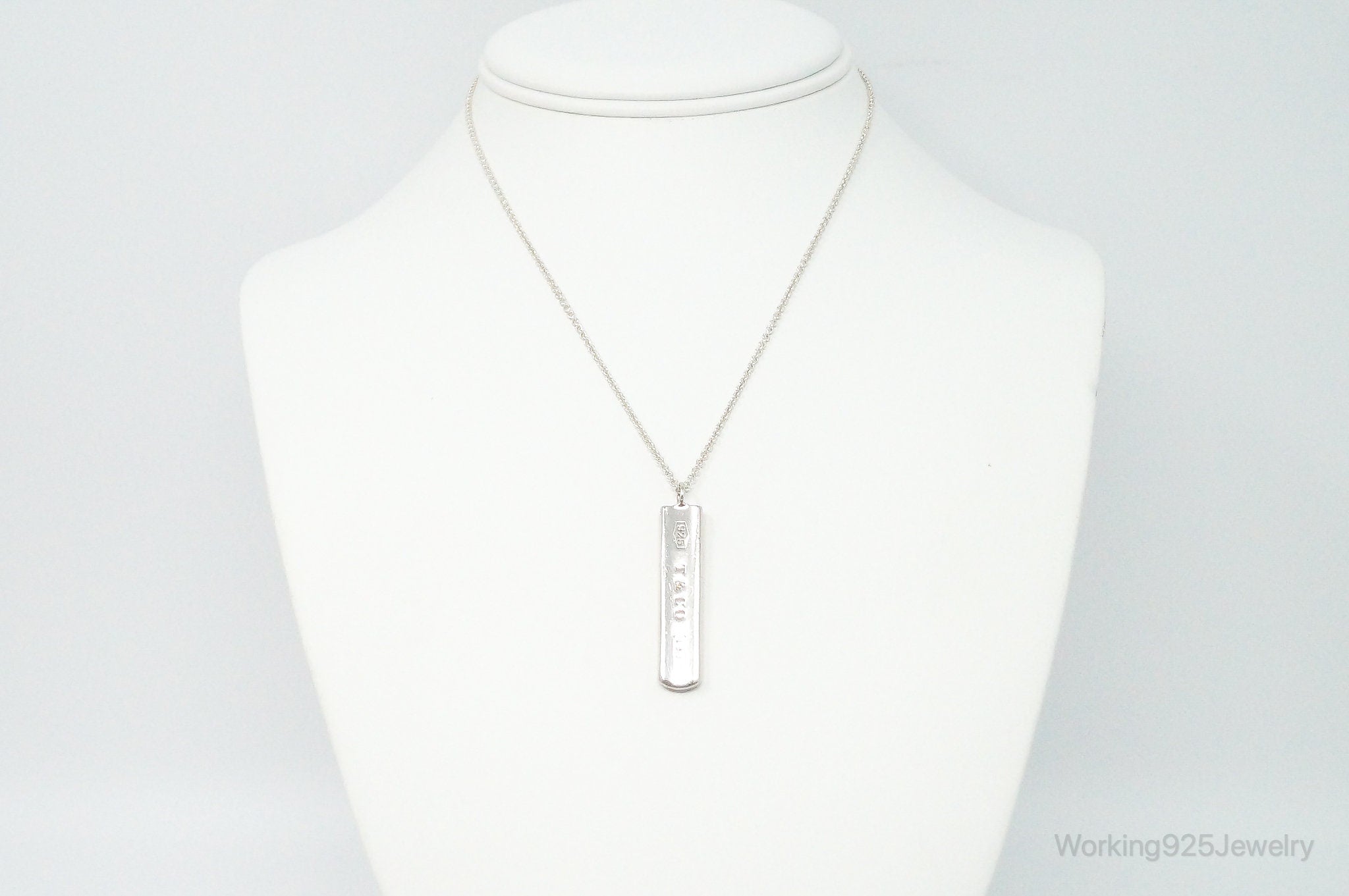 Vintage Designer Tiffany & Co 1837 Bar Sterling Silver Necklace