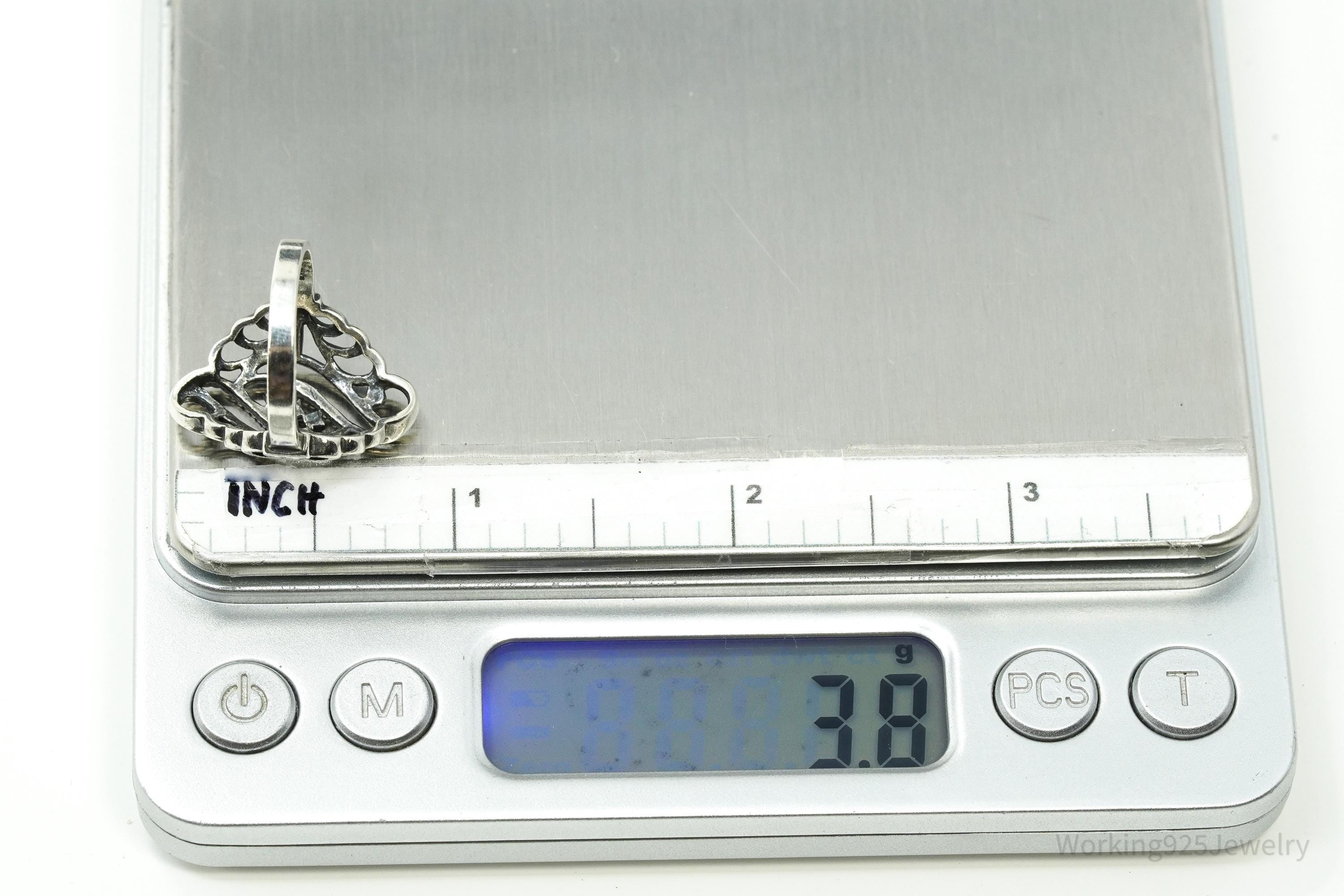 Vintage Filigree Sterling Silver Ring - Size 5.75