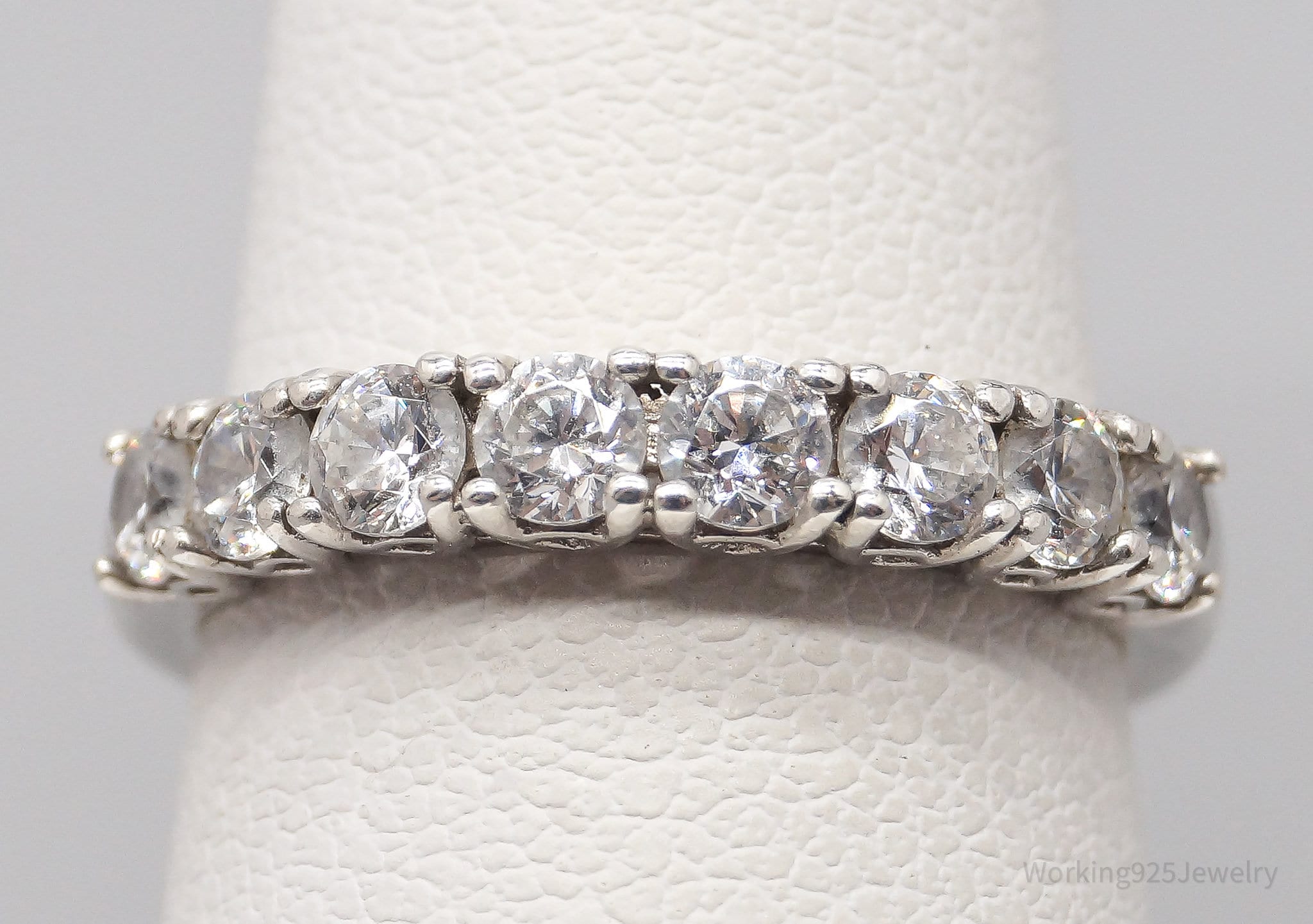 Vintage Cubic Zirconia Sterling Silver Ring - Size 6