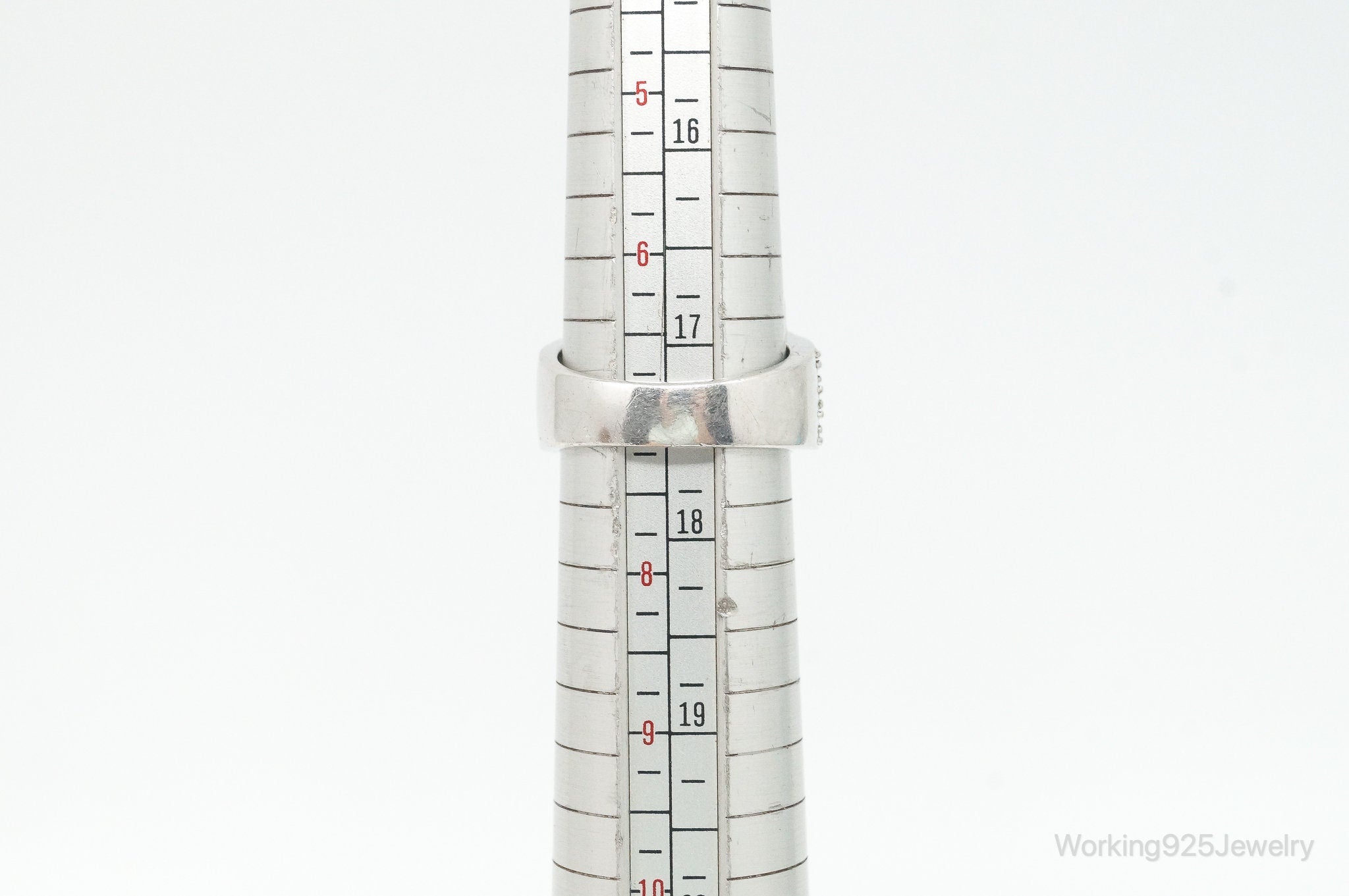 Designer Ross Simons Cubic Zirconia Black Onyx Sterling Silver Ring SZ 7.25