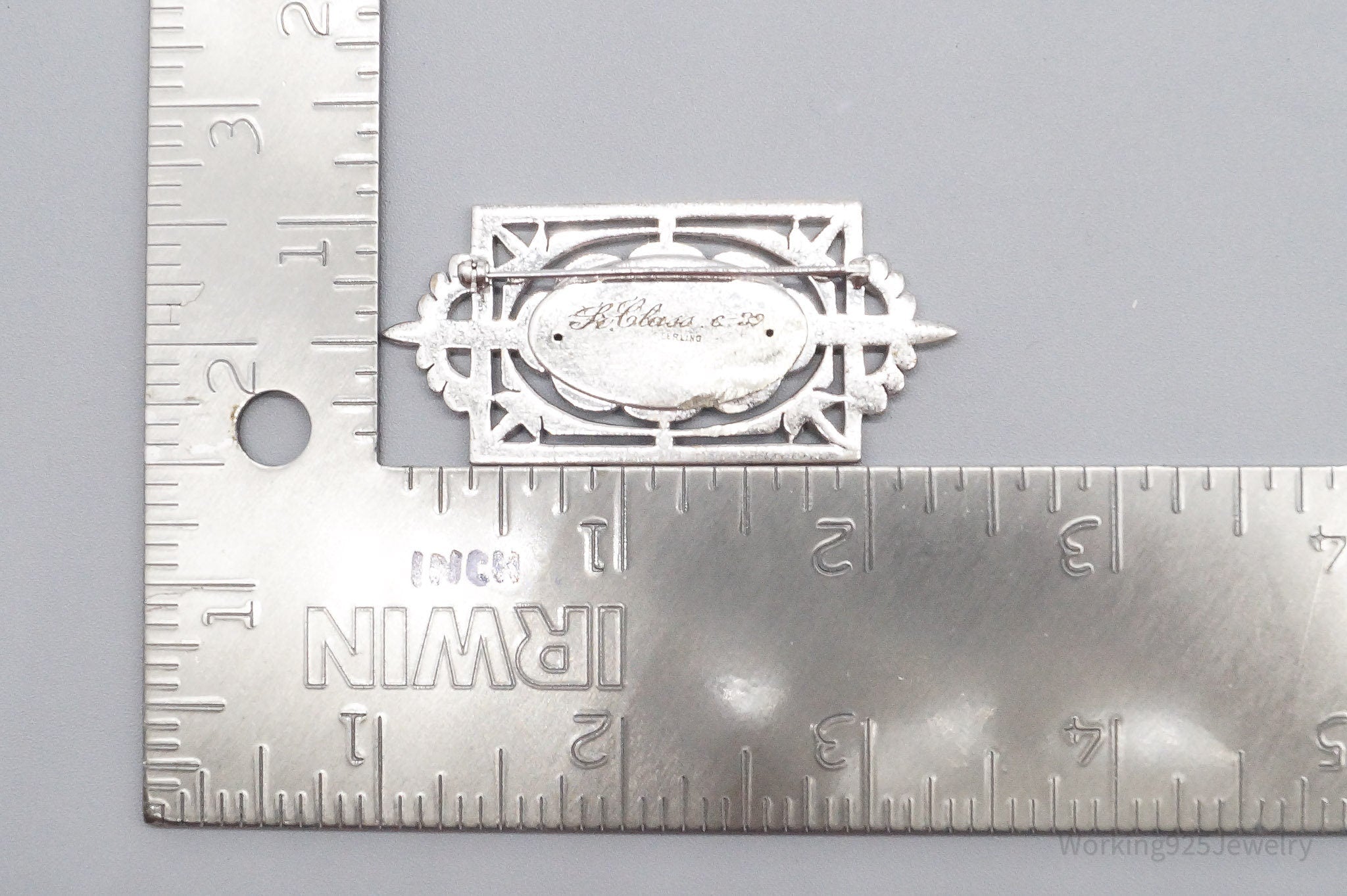 Antique 1930s Marcasite Art Deco Sterling Silver Brooch Pin