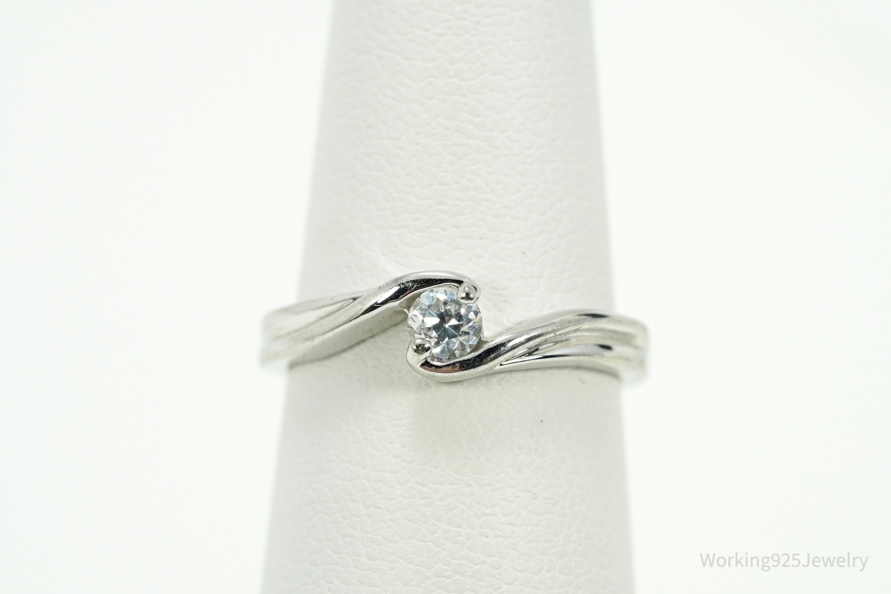 Vintage Cubic Zirconia Sterling Silver Ring - Size 5