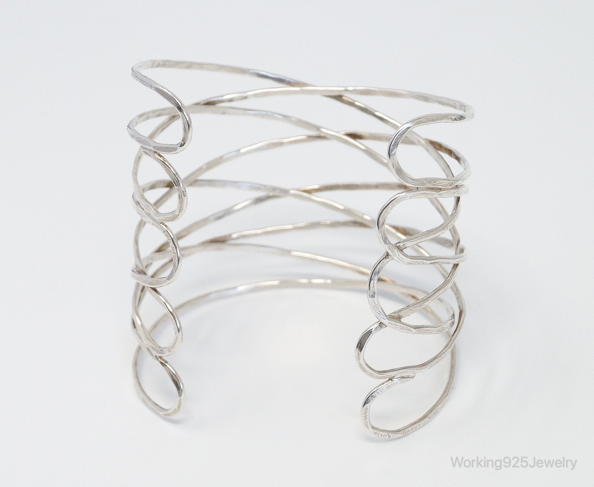 Vintage Native American Douglas Sterling Silver Cuff Bracelet