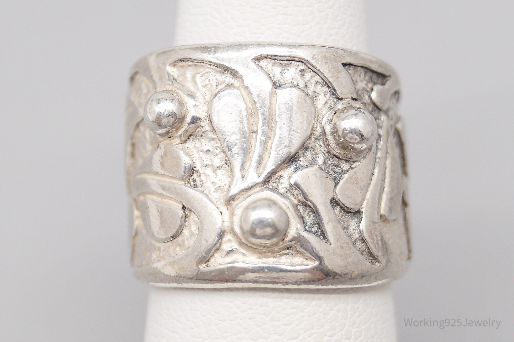 Vintage Silpada Holy Trinity Floral Vine Sterling Silver Ring - Size 5