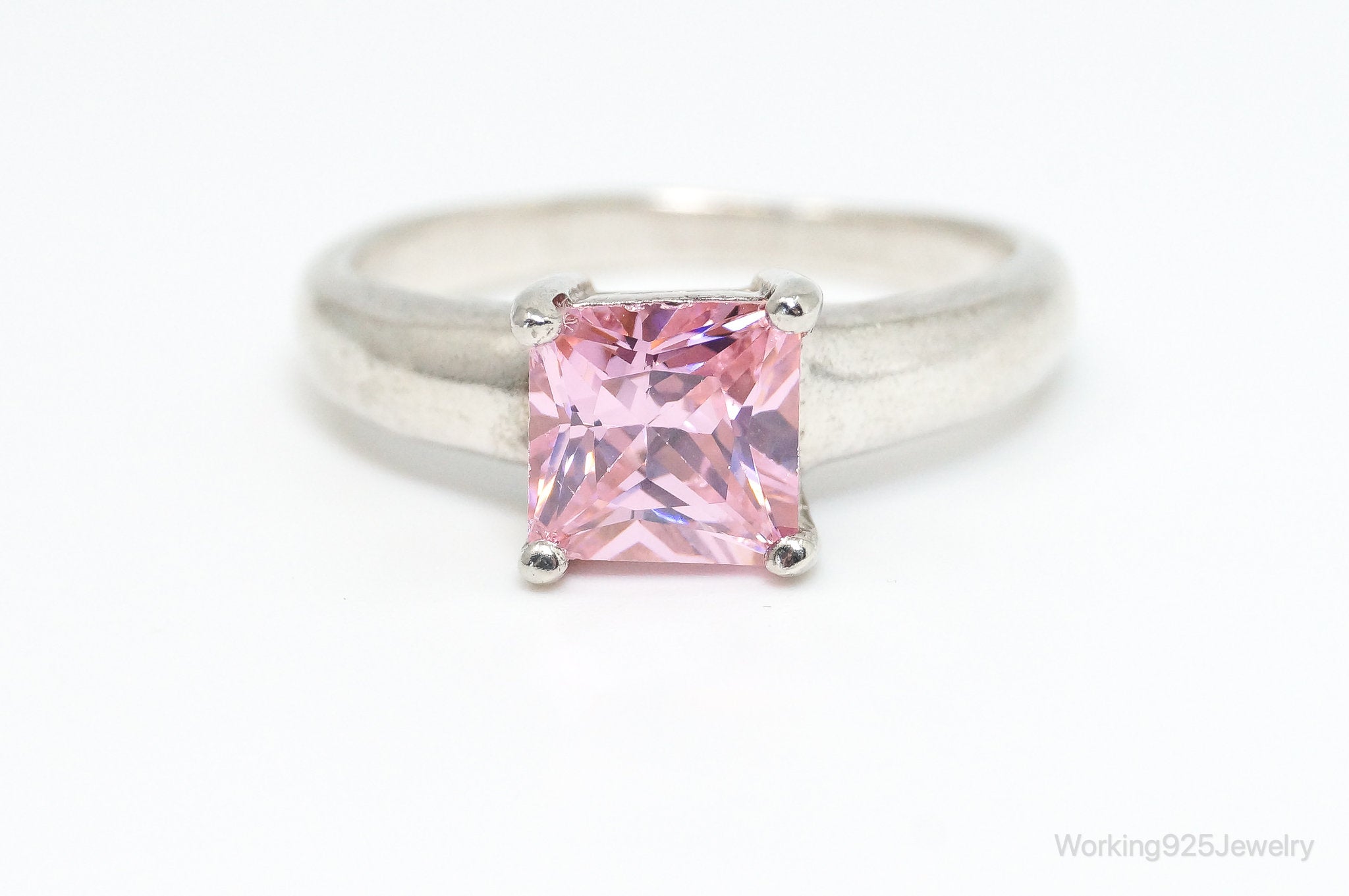 Vintage Designer Chapal-Zenray Pink Topaz Sterling Silver Ring - Size 9