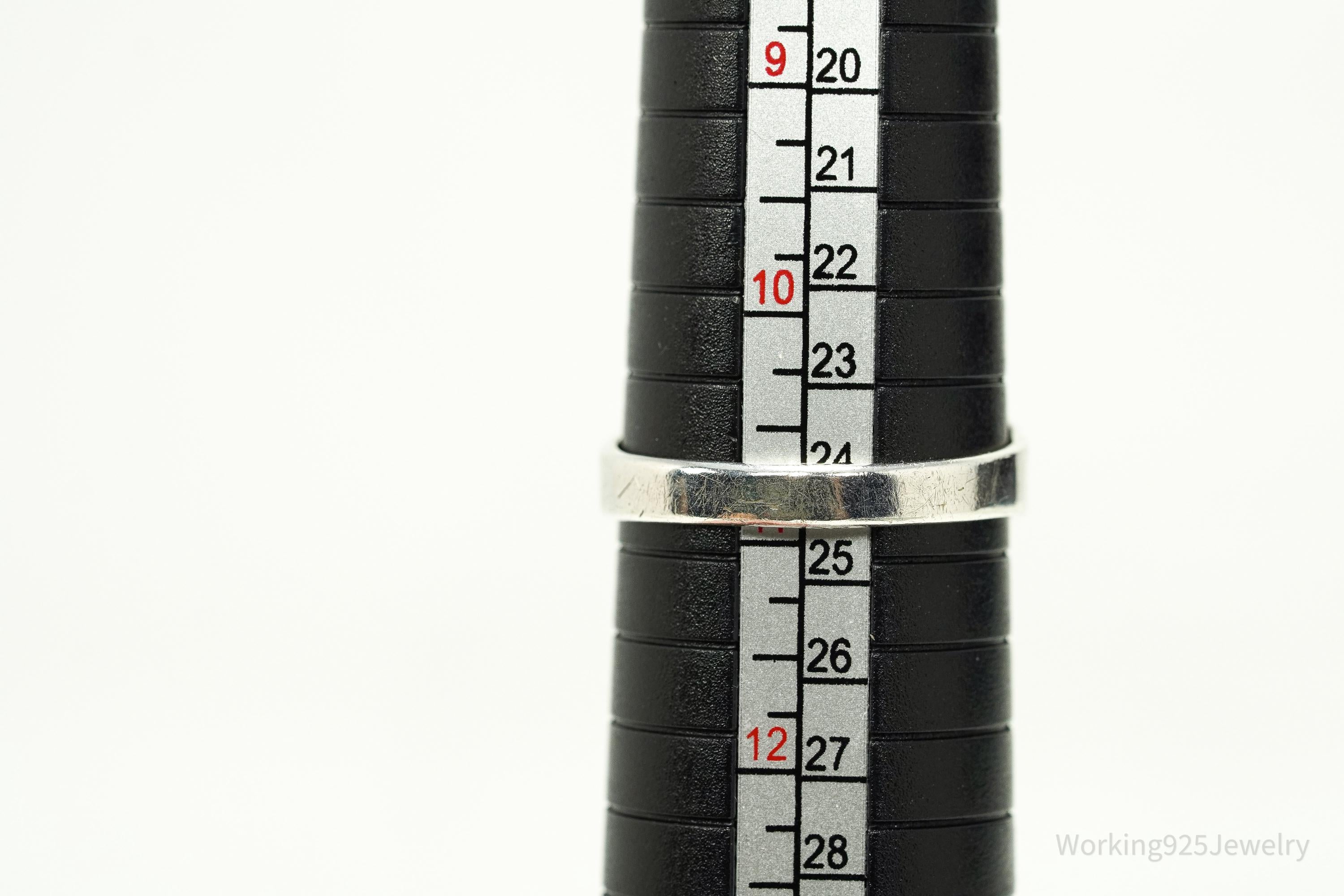 Antique Uncas MFG CO Hematite Sterling Silver Ring Size 10.75