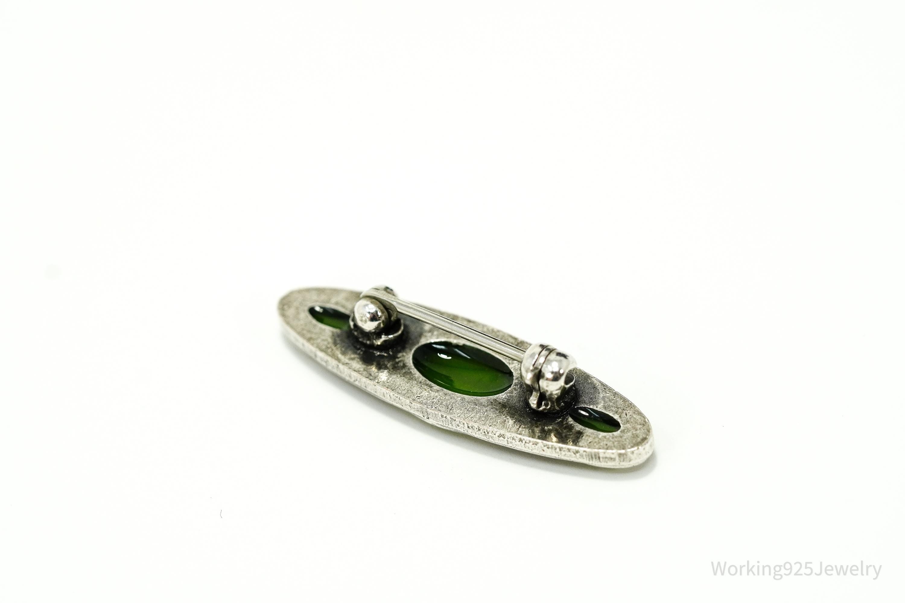 Antique Art Deco Style Rhinestone Silver Brooch Pin