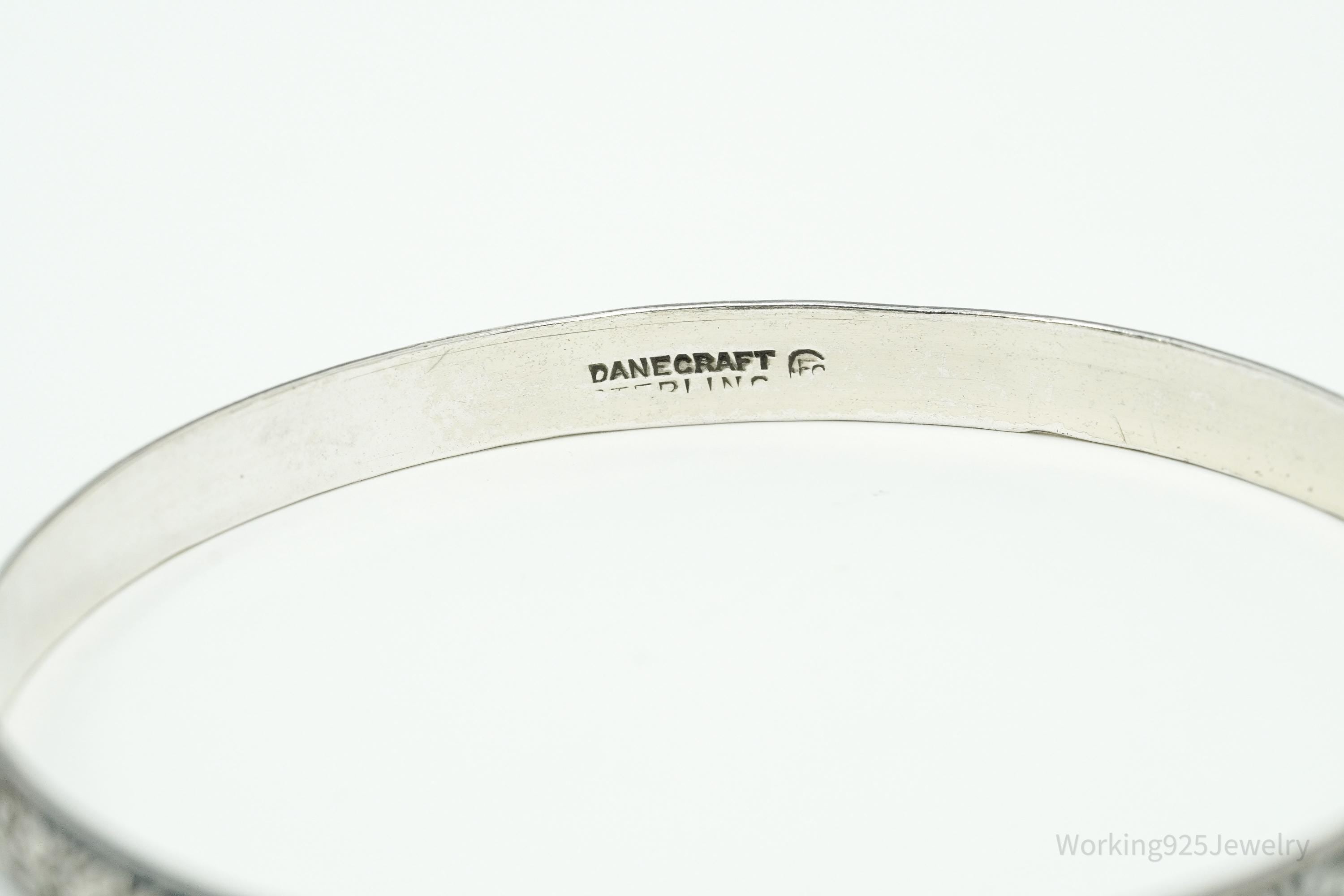 Antique Designer Danecraft Art Deco Pattern Sterling Silver Bracelet 7.75