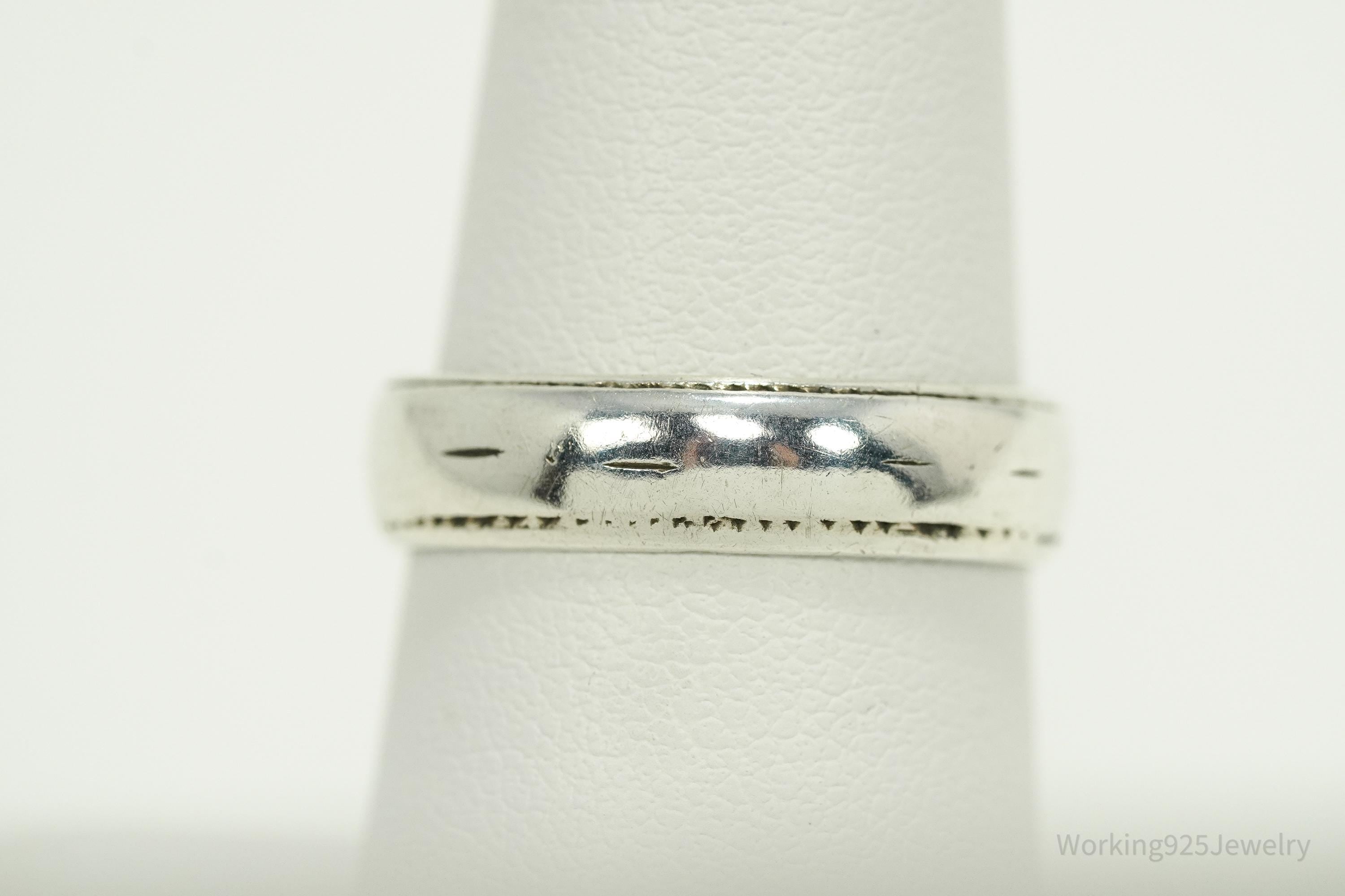 Vintage Sterling Silver Band Ring - Size 7.75