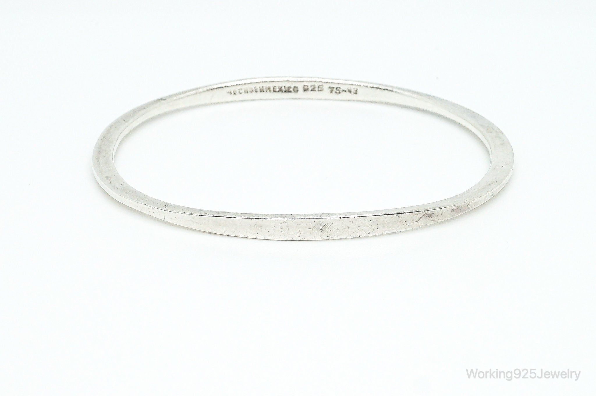 Vintage Mexico Modernist Sterling Silver Bangle Bracelet