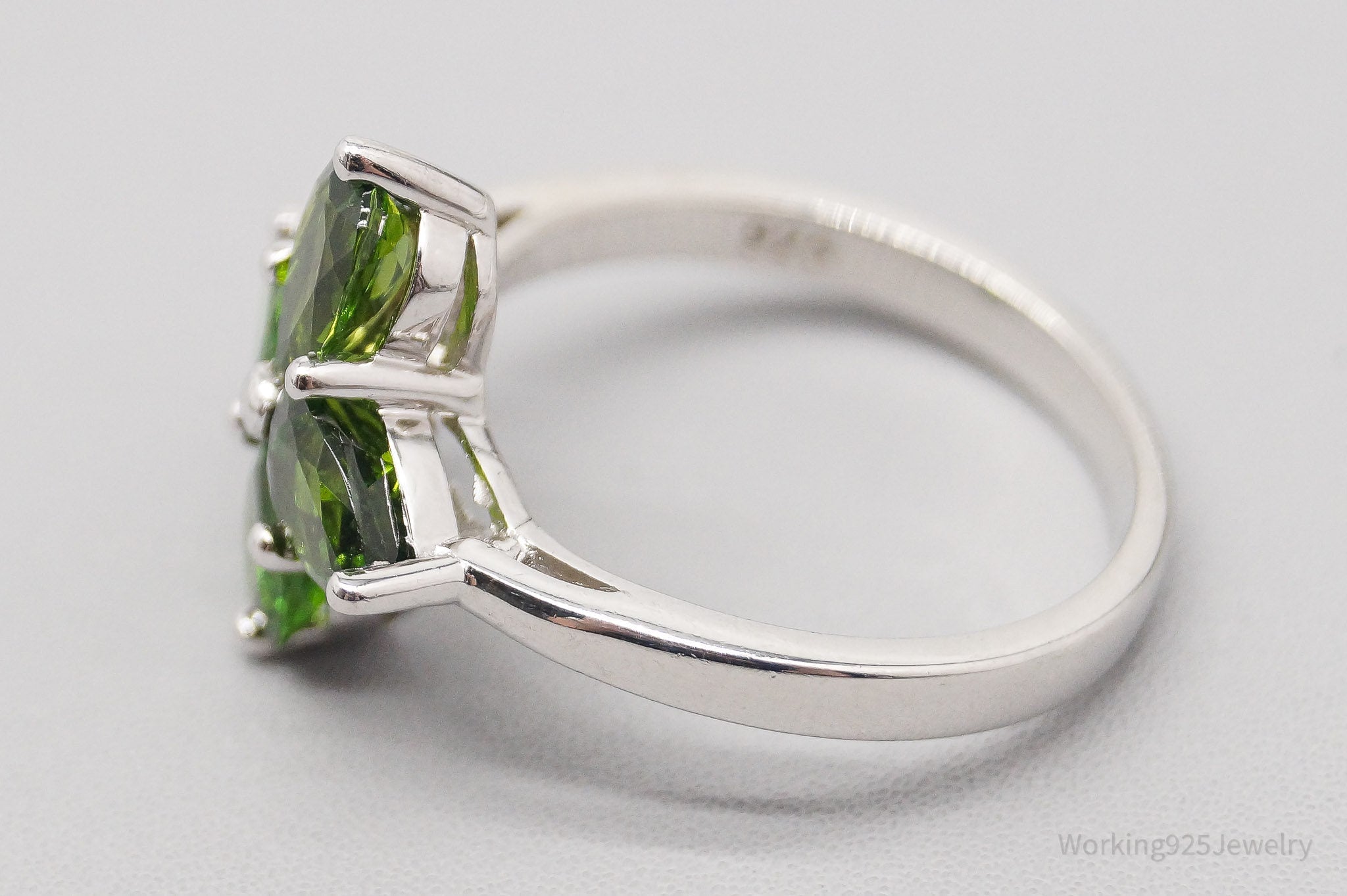 JTV TGGC Green Chrome Diopside Sterling Silver Ring - Size 9