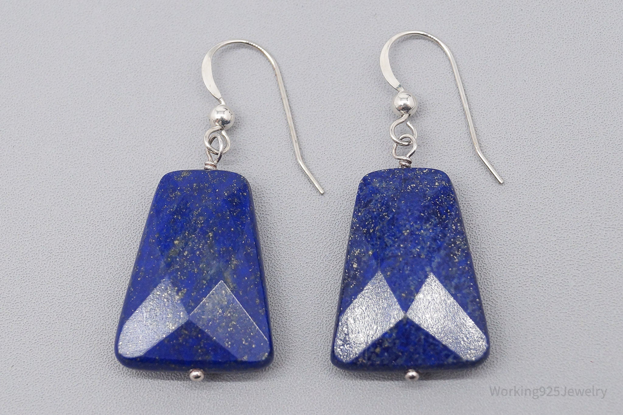 Vintage Desert Rose Trading Co Large Lapis Lazuli Sterling Silver Earrings