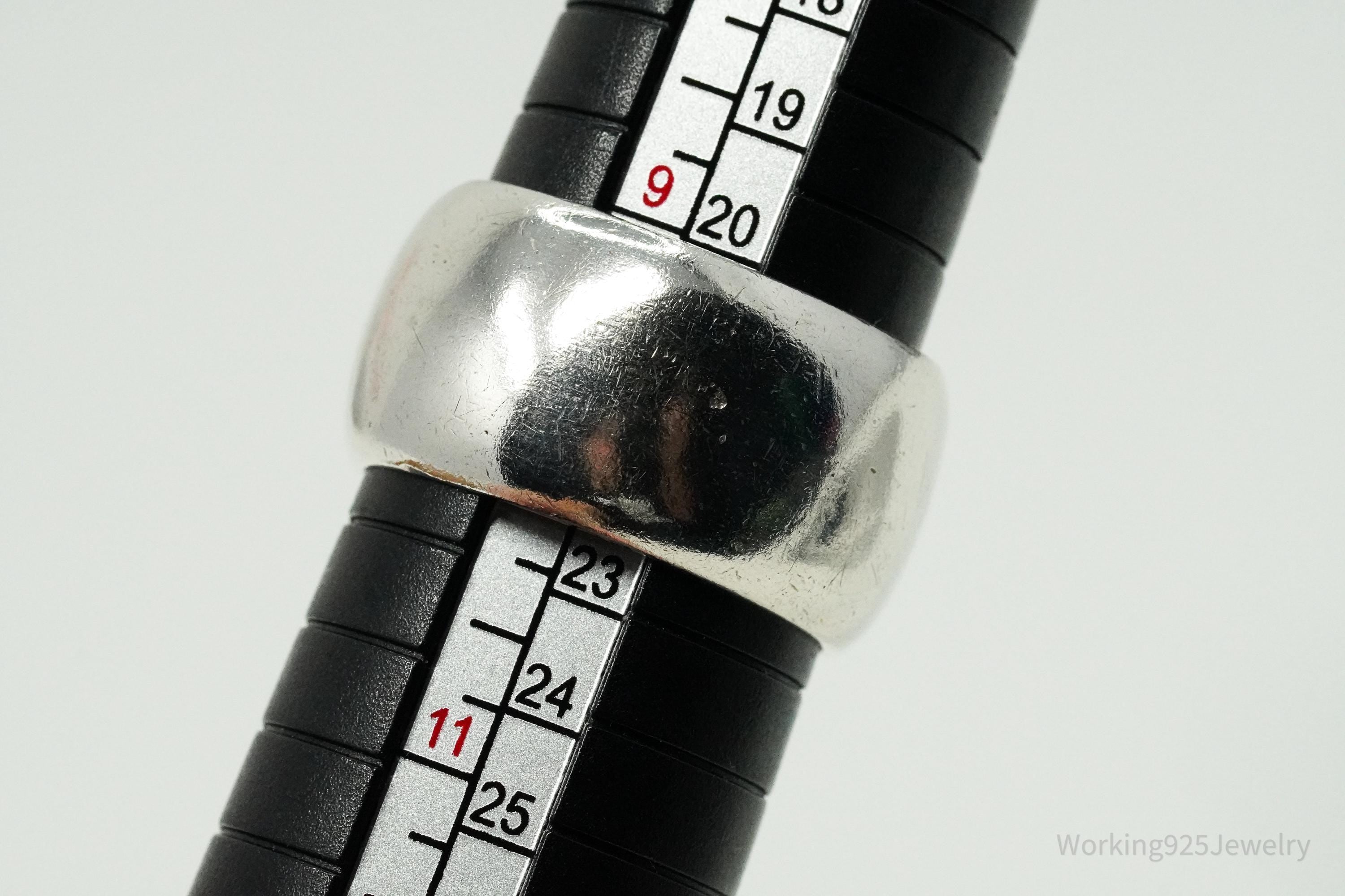 Vintage Blue Sapphire Mexico Sterling Silver Band Ring - Size 10