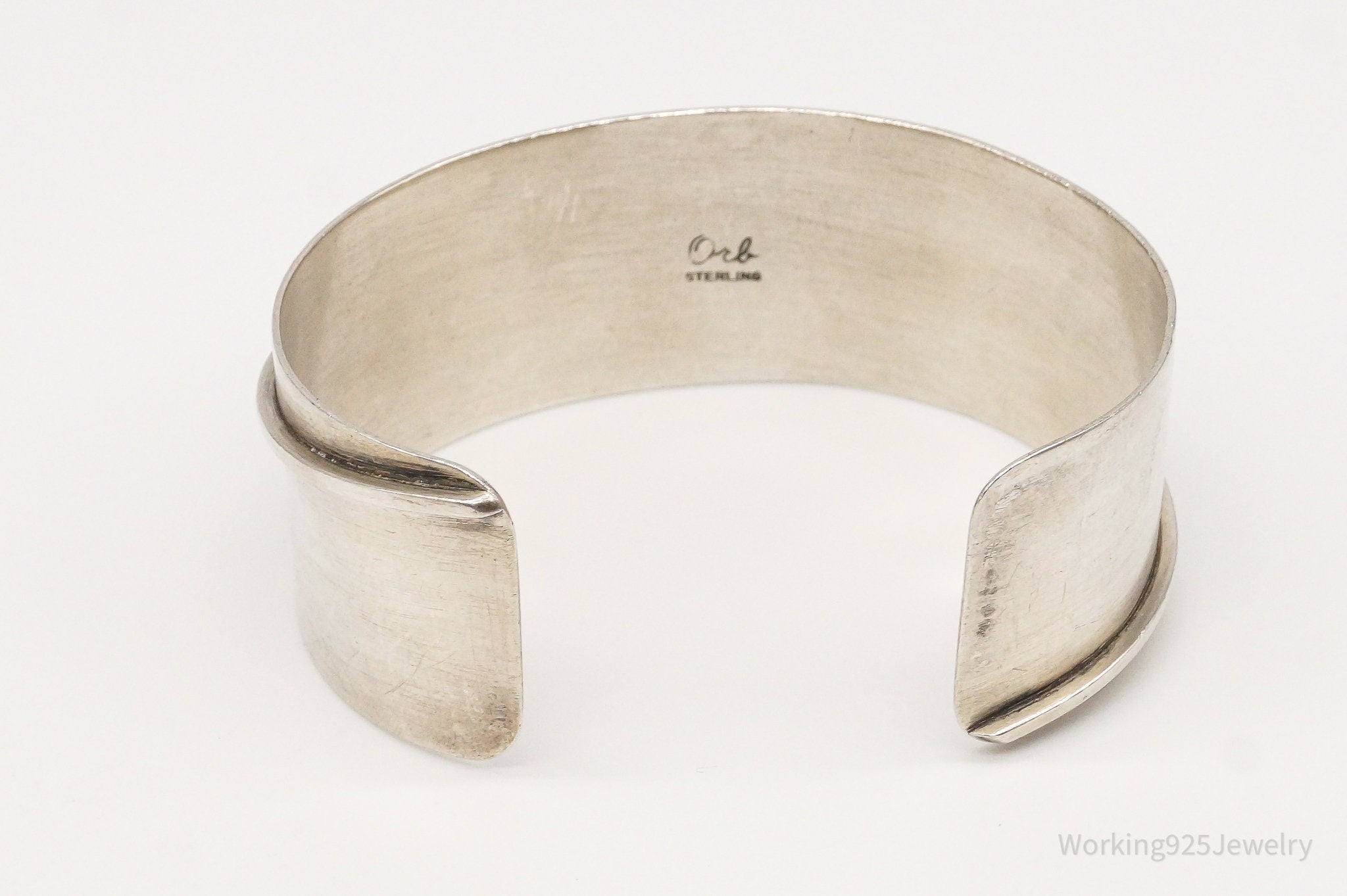 Vintage Modernist Designer Otto Robert Bade Sterling Silver Cuff Bracelet