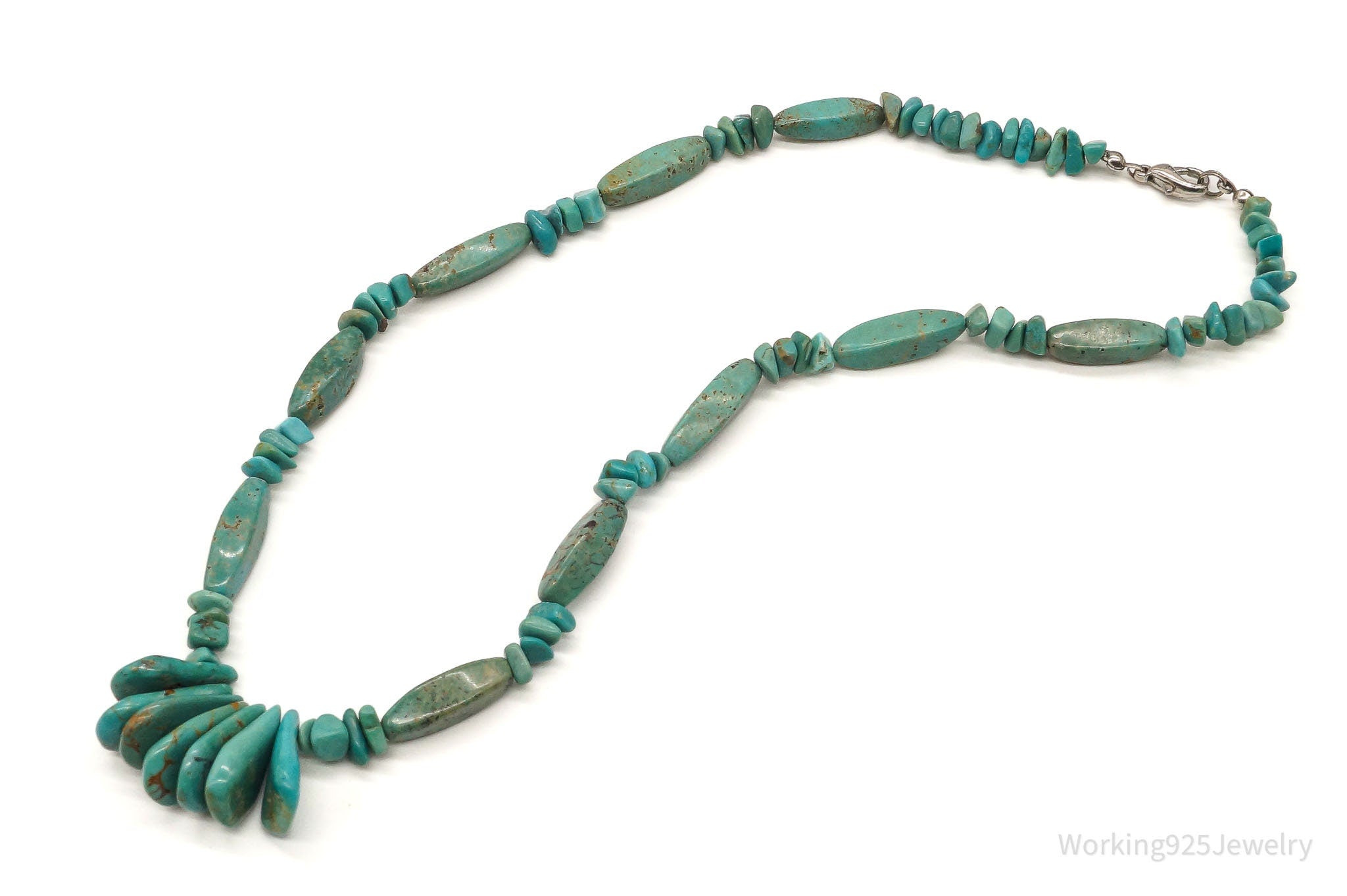 Vintage Native American Turquoise Bead Necklace 18"