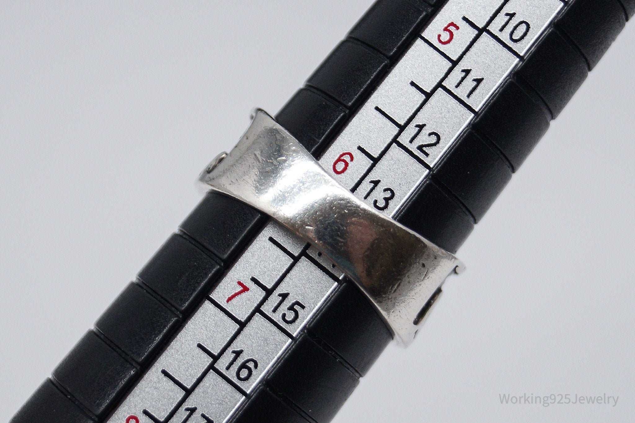 Vintage Boma Citrine Moon & Waves Sterling Silver Band Ring - Size 6.25