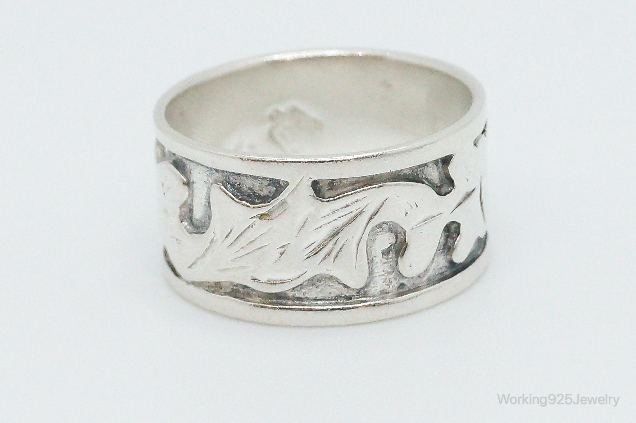 Vintage Mexico Sterling Silver Band Ring - Size 7