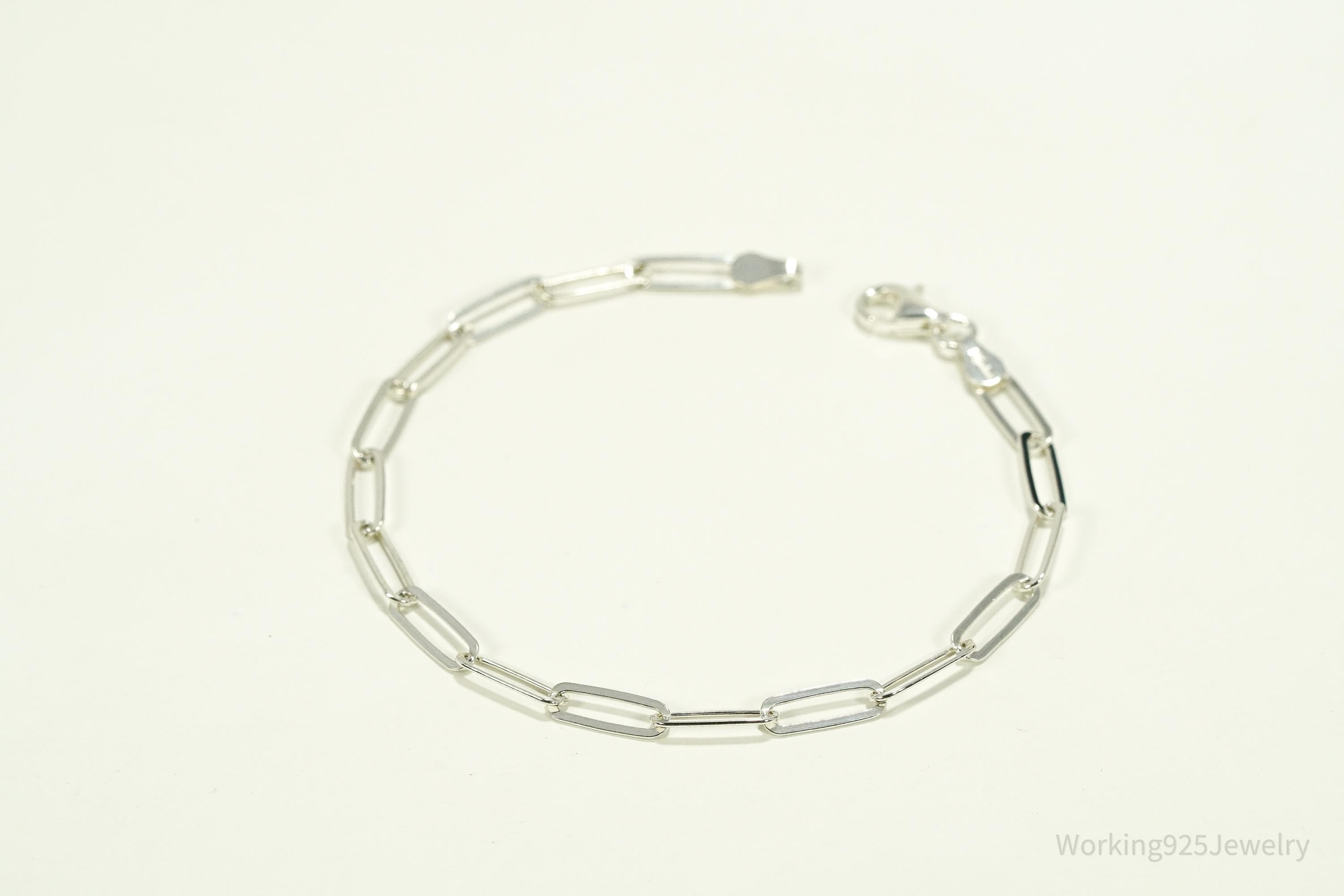 Vintage Italian Dyaderma Chain Link Sterling Silver Bracelet - 7"