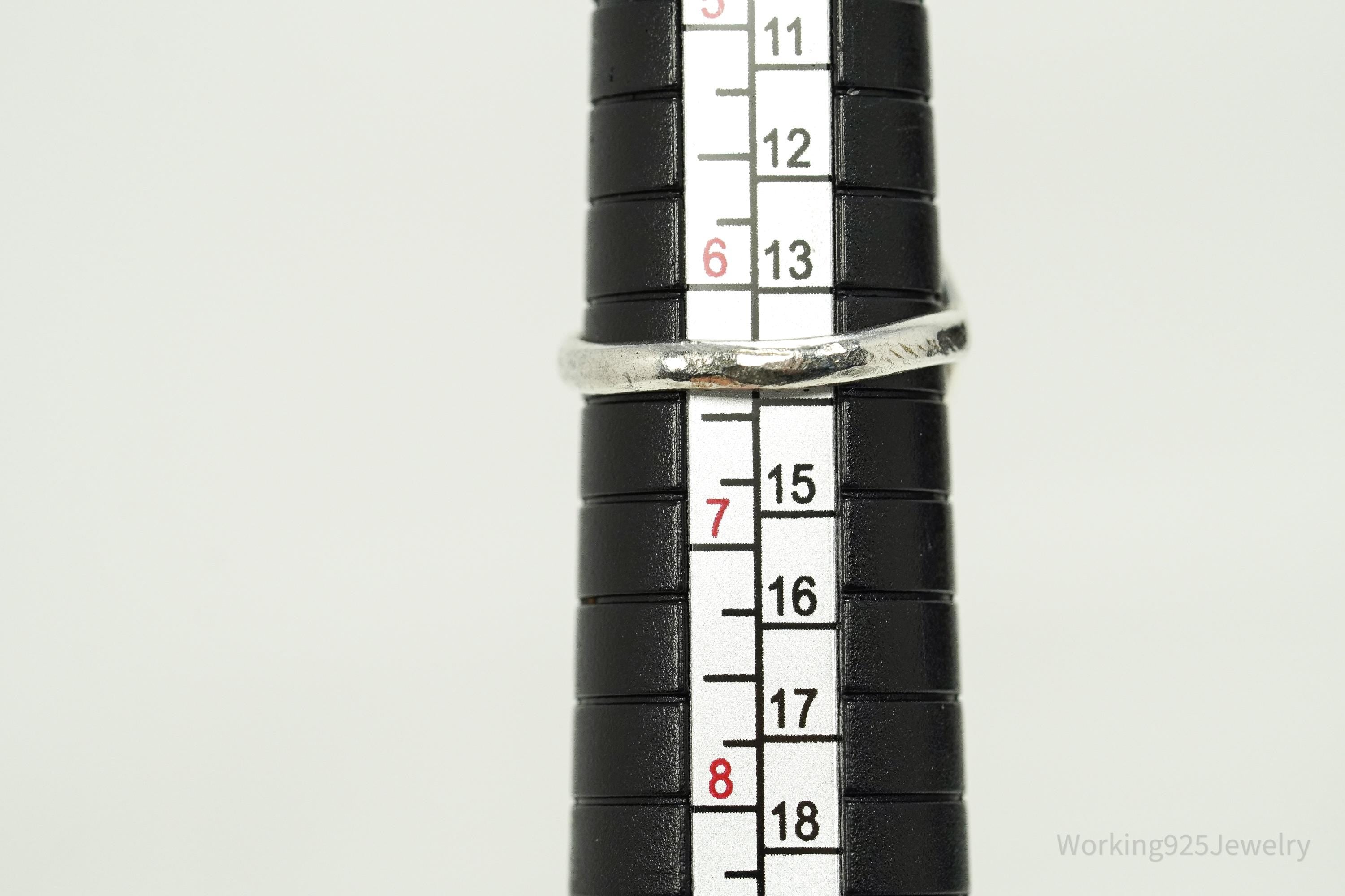 Vintage Blue Larimar Modernist Style Sterling Silver Ring - Size 6.25