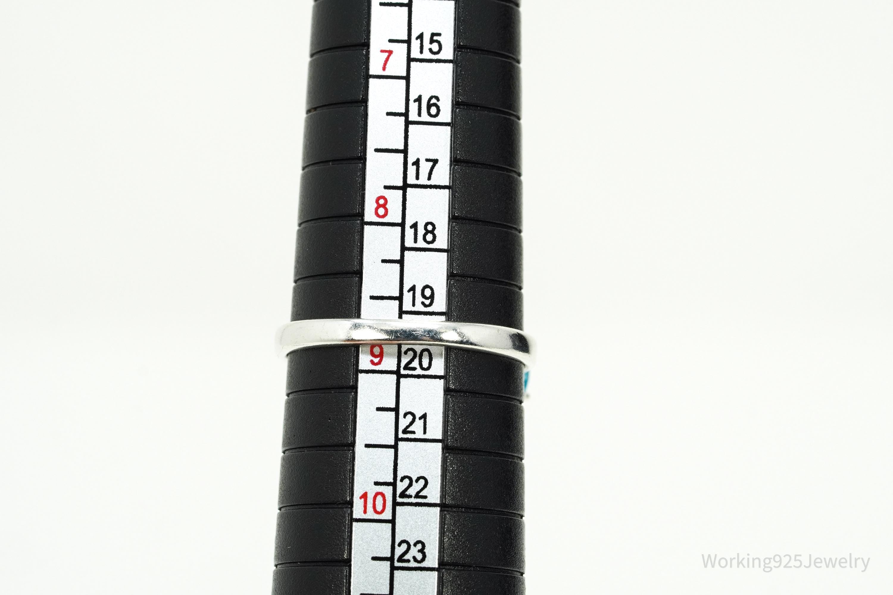 Vintage CNA Blue Topaz Sterling Silver Ring - Size 8.75