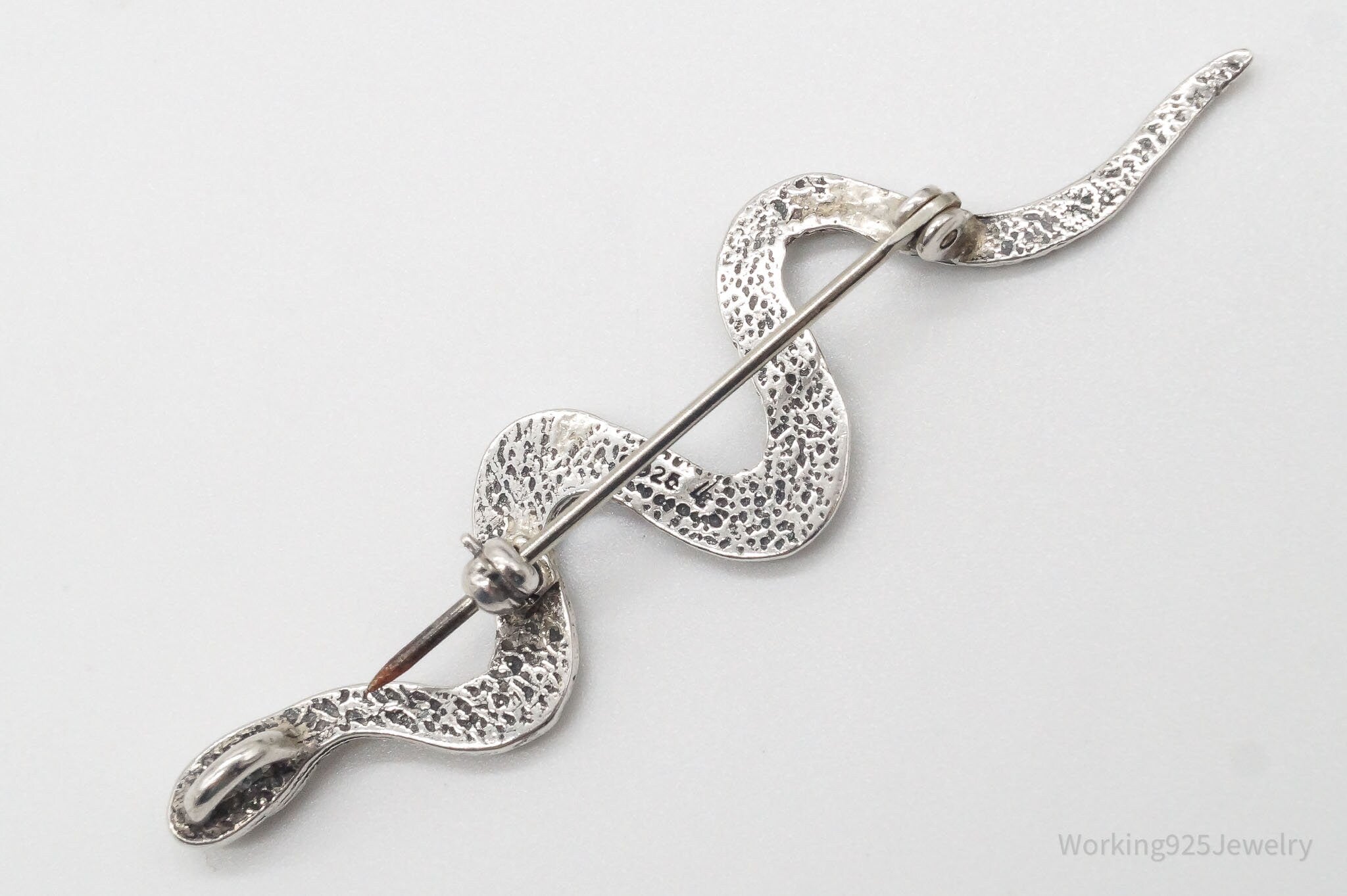 Vintage Snake Sterling Silver Pendant Brooch Pin