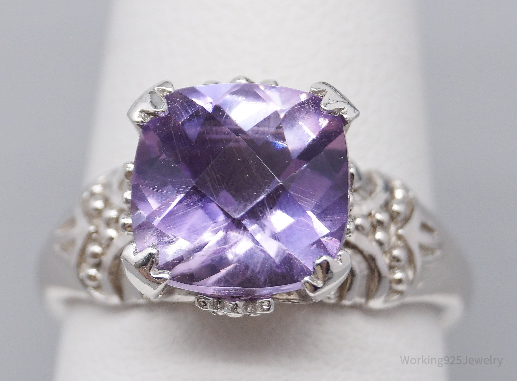 JTV OJC Amethyst Sterling Silver Ring - Size 8.5