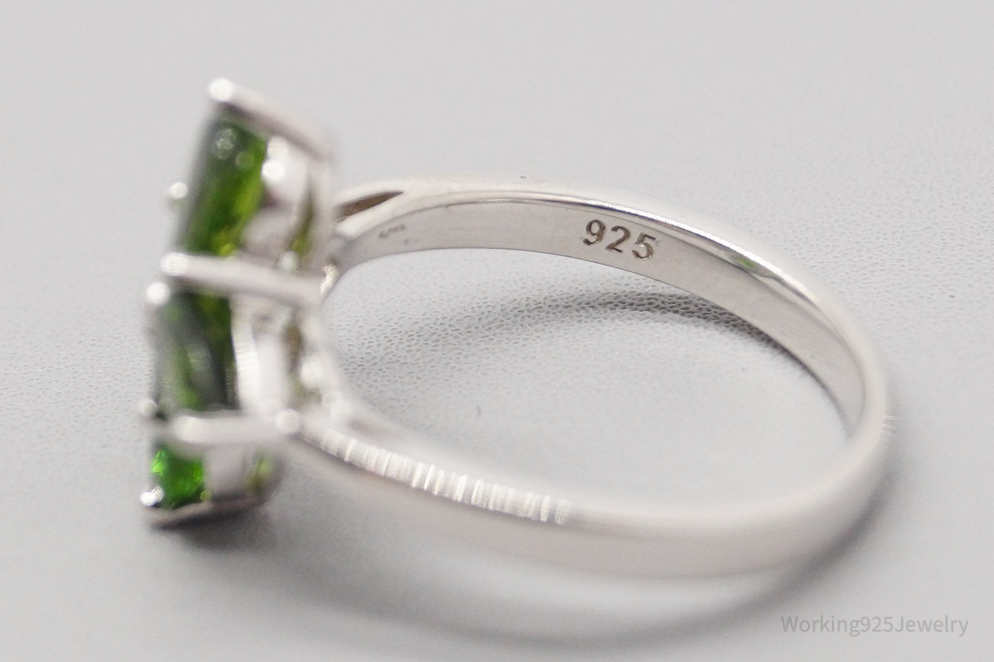 JTV TGGC Green Chrome Diopside Sterling Silver Ring - Size 9