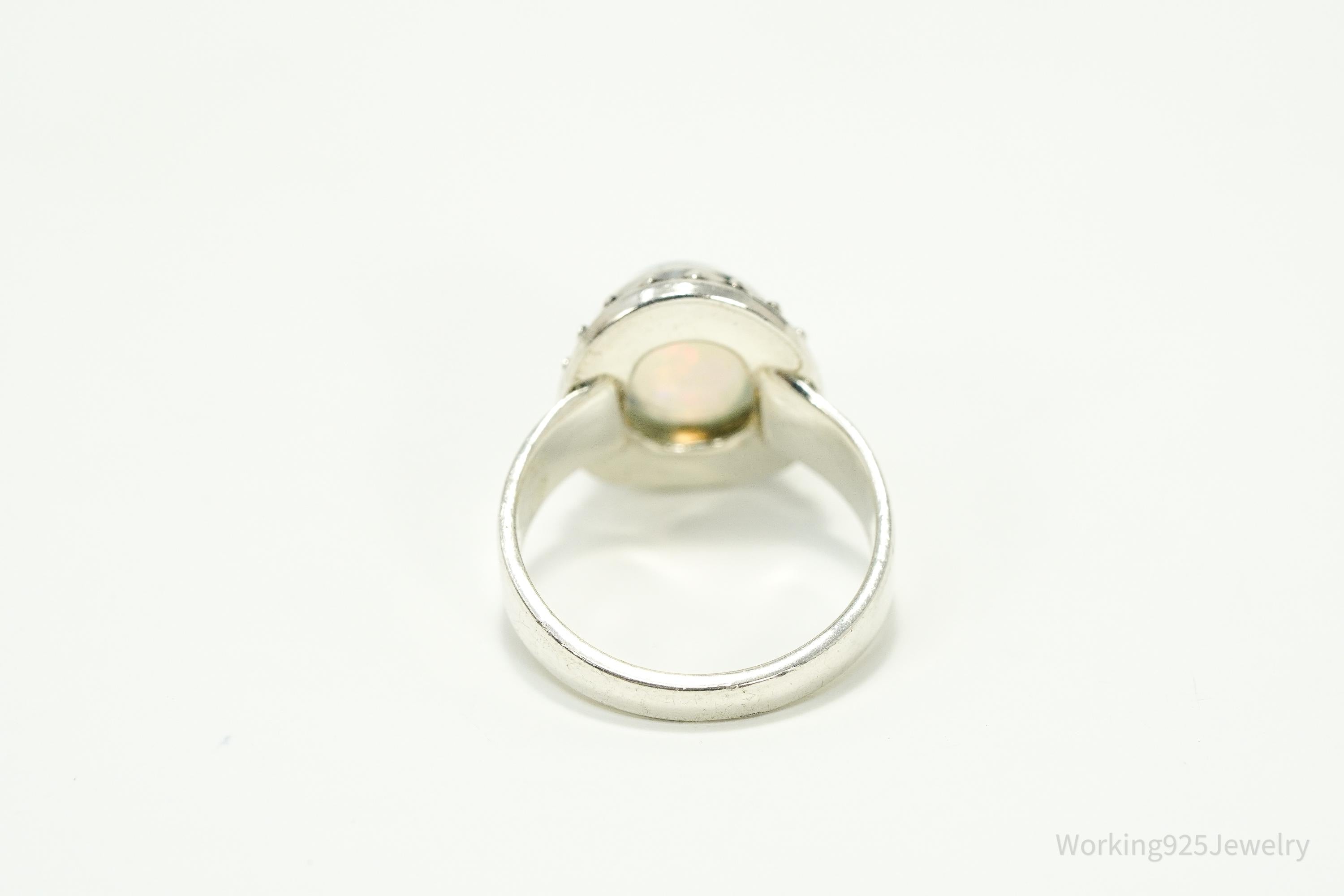 Vintage Opal Sterling Silver Ring - Size 6.5