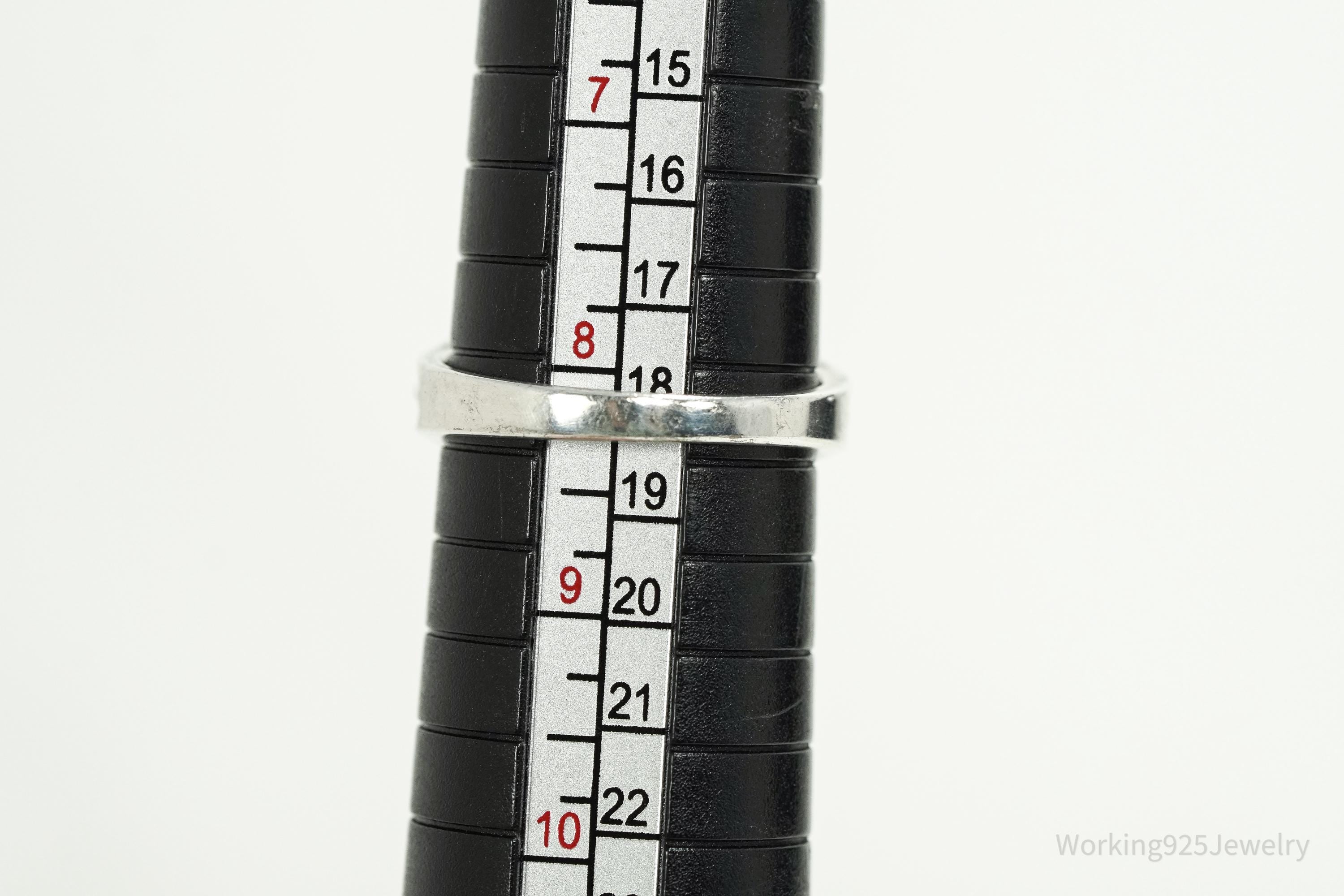 Vintage Lab Pink Sapphire Sterling Silver Ring - Size 8.25