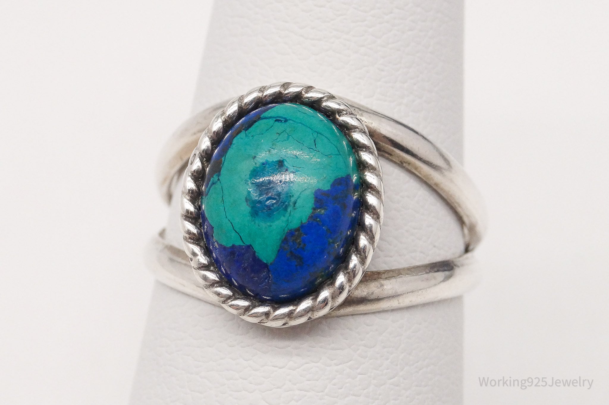 Vintage Southwest Designer Carolyn Pollack Azurite Sterling Silver Ring Size 6