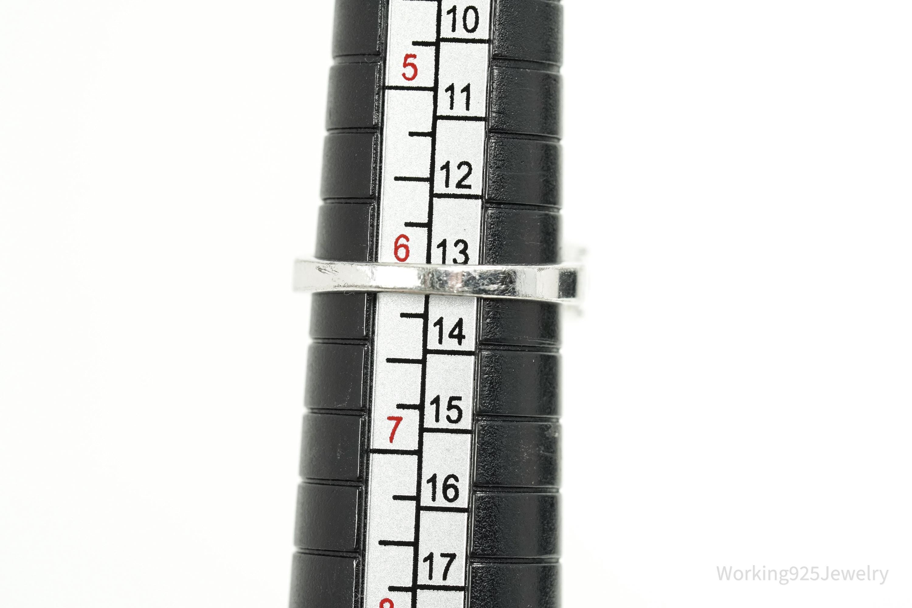 Vintage Cubic Zirconia Sterling Silver Ring - Size 6