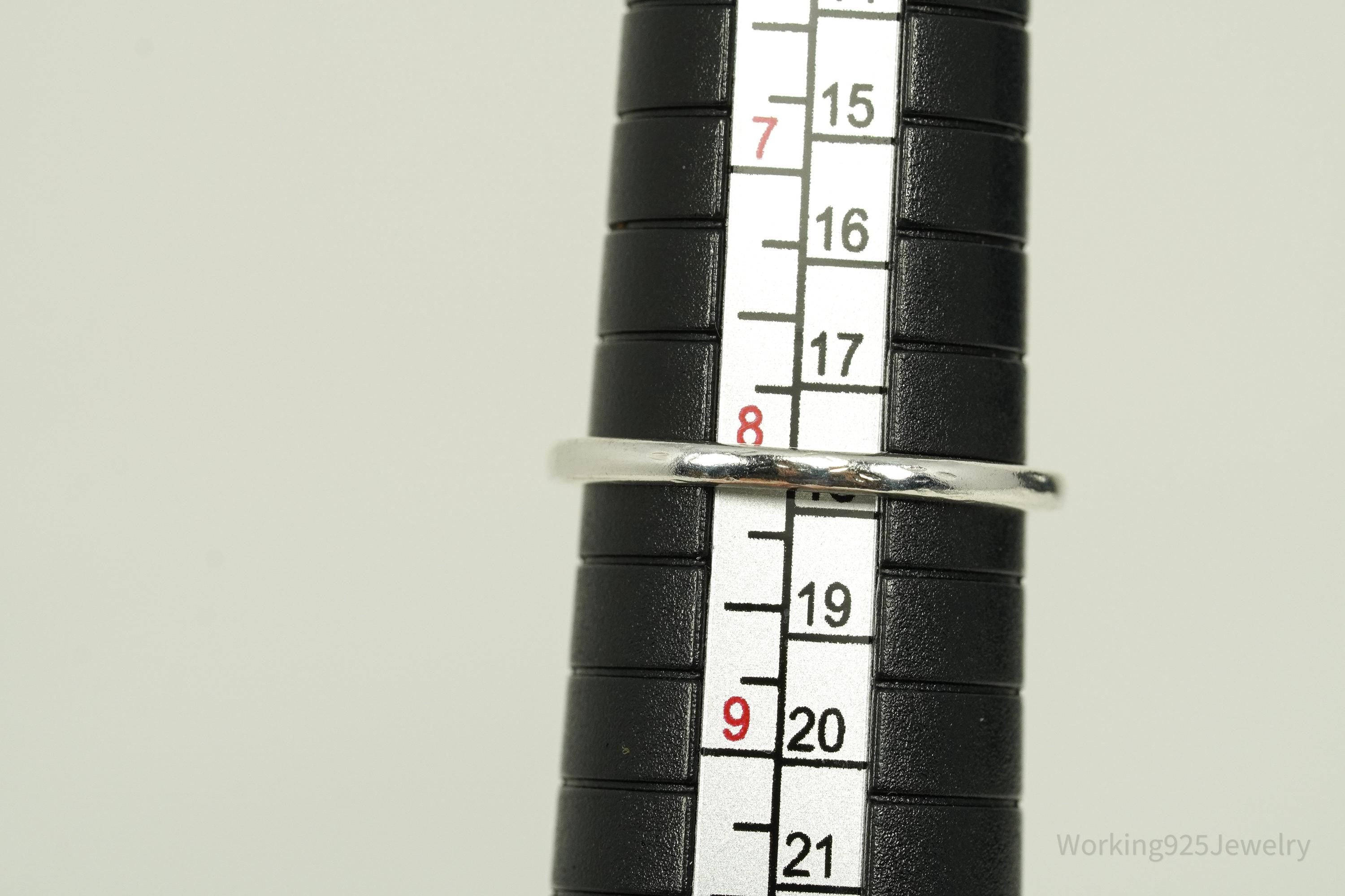 Vintage Blue Sapphire Sterling Silver Ring - Size 8