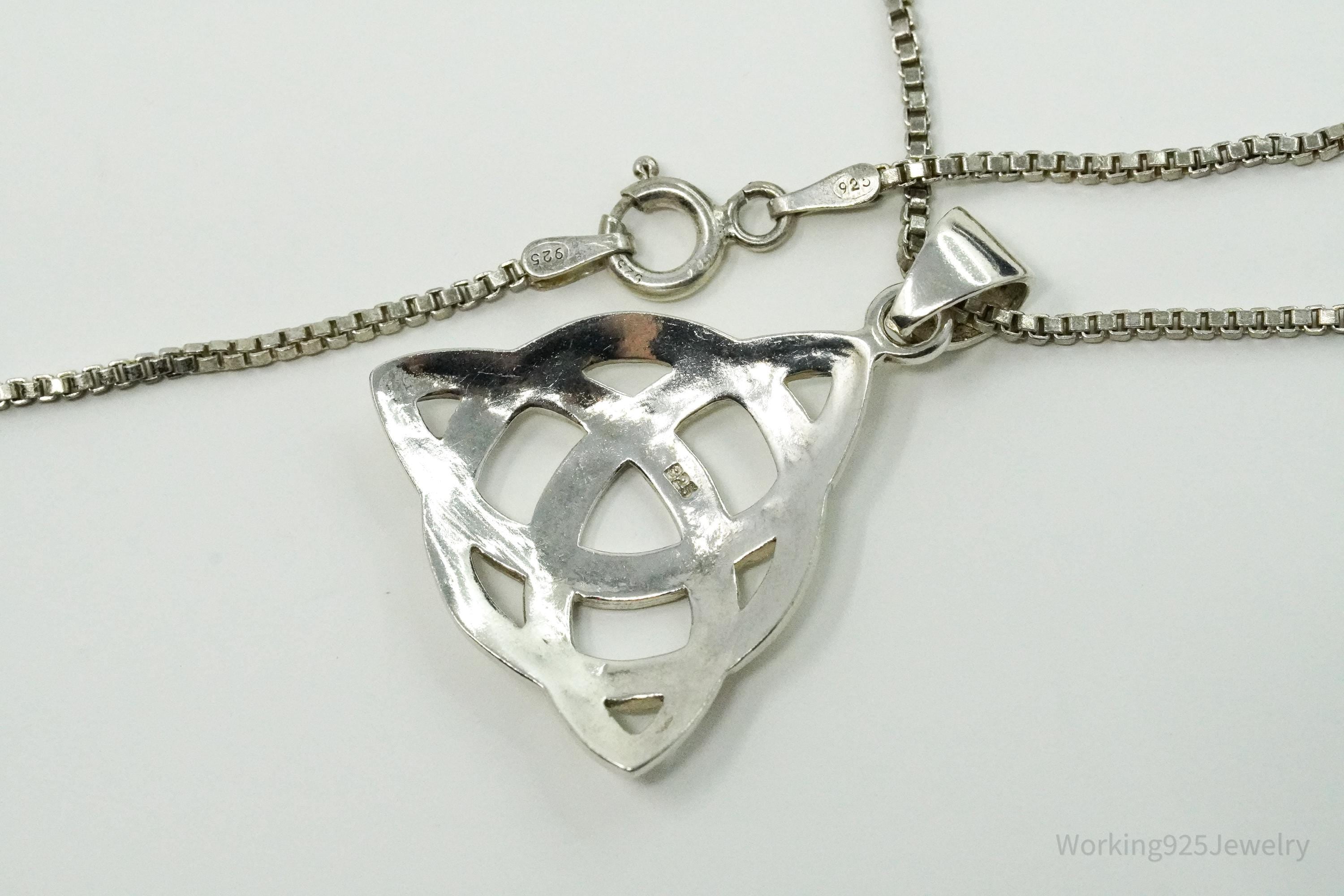 Vintage Celtic Knot Sterling Silver Necklace 24"