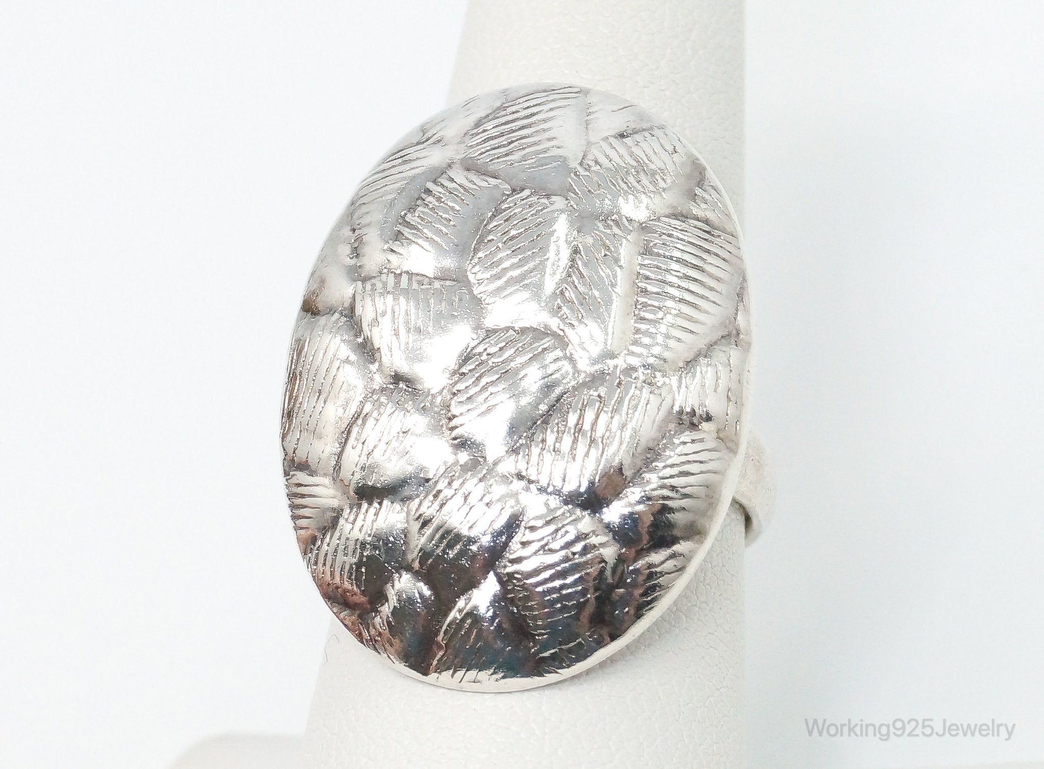 Vintage Modern Pebbles Sterling Silver Ring SZ 7.75