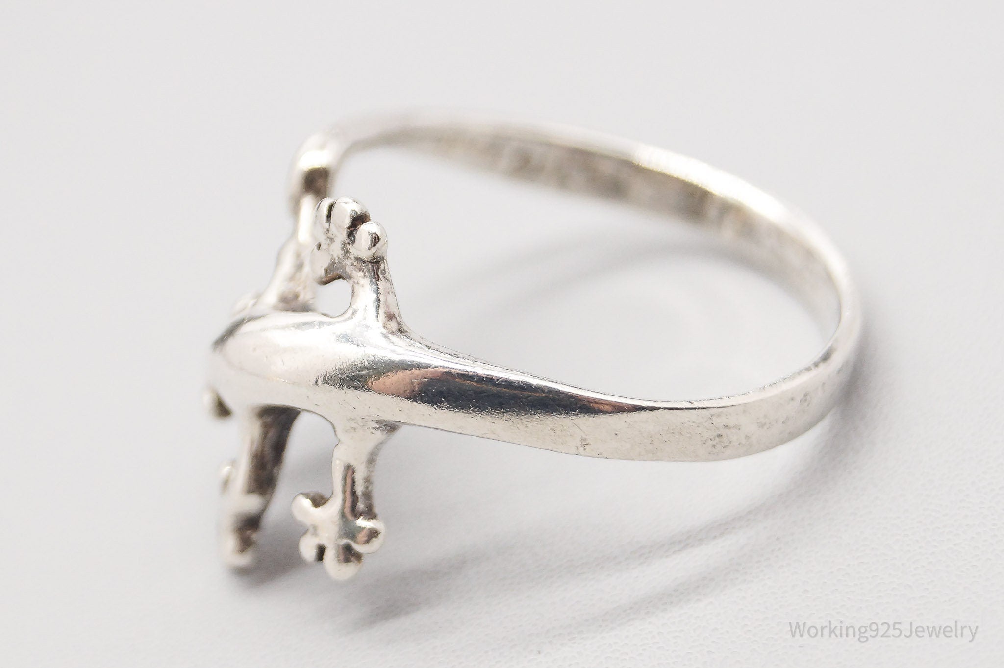 Vintage Wrapped Lizard Sterling Silver Ring Size 9.5