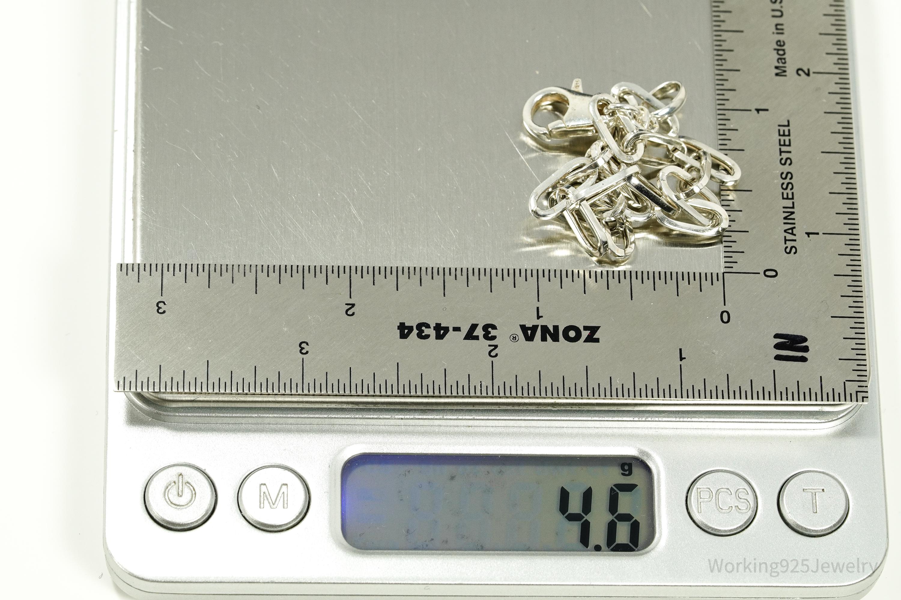 Vintage Italian Dyaderma Chain Link Sterling Silver Bracelet - 7 5/8"