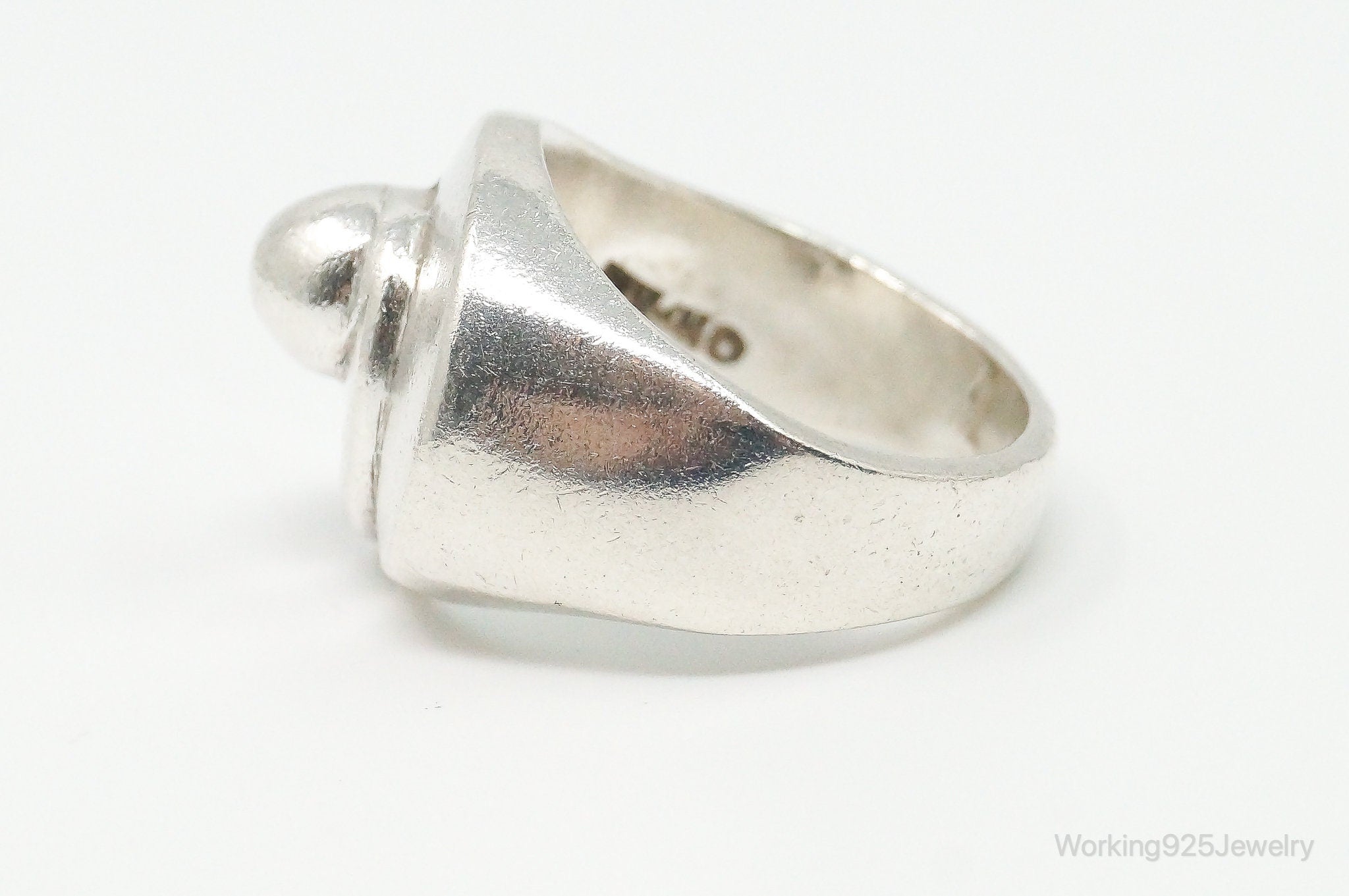 Vintage Mexico Modernist Sleek Sterling Silver Ring - Size 7