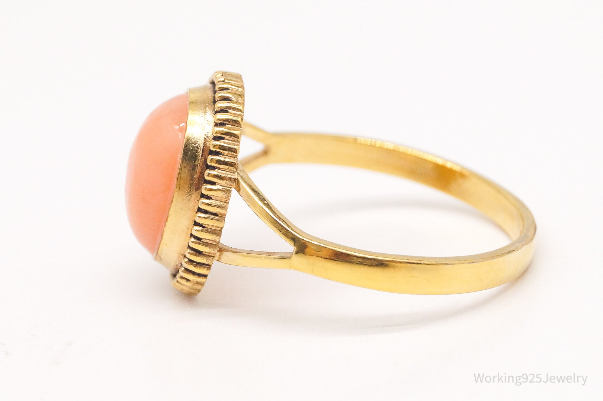 Antique Designer Clark & Coombs Coral 10K Gold Filled Ring - Size 7.75