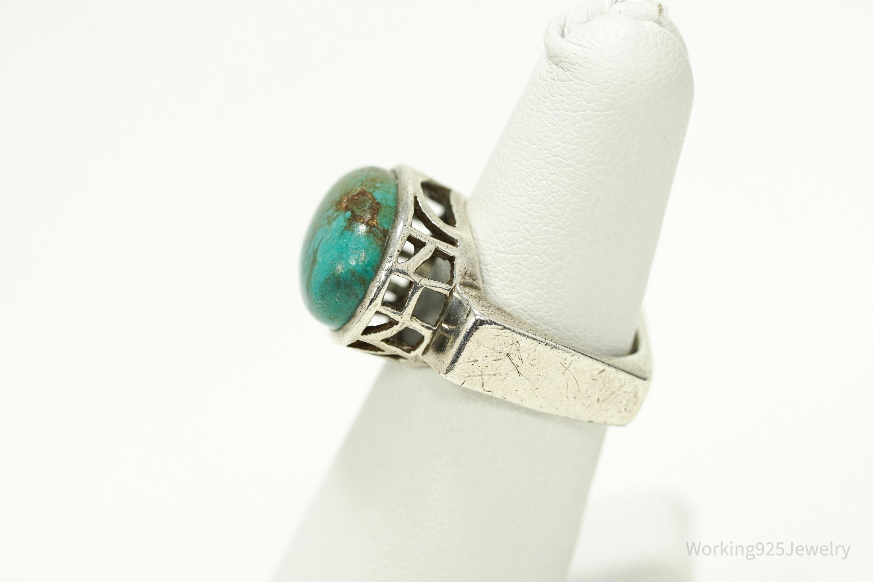 Vintage Designer Silpada Retired Turquoise Sterling Silver Ring - Size 6.25